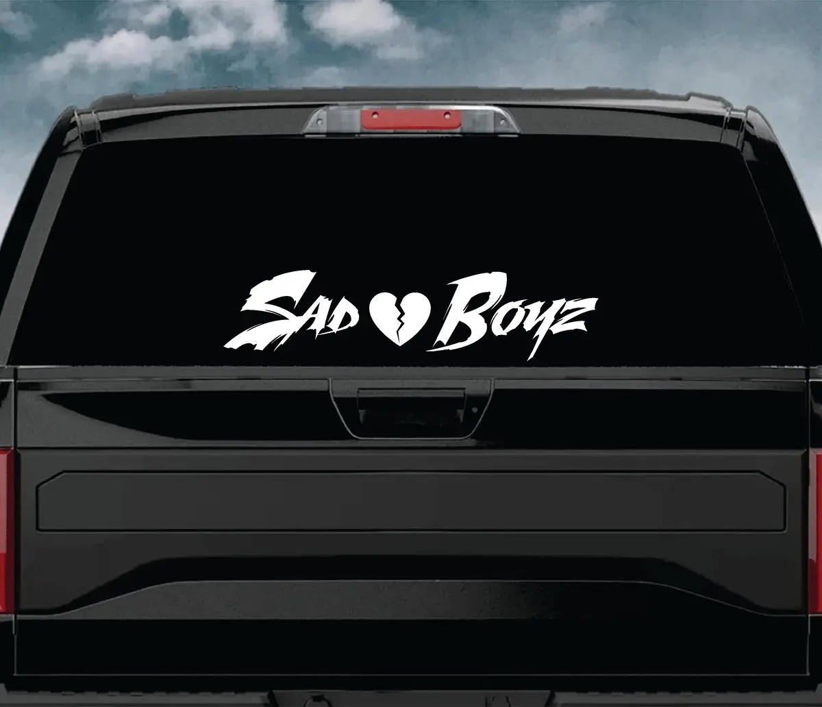 Sad Boyz V6 Wall Decal Car Truck Window Windshield Jdm Sticker Vinyl Lettering Quote Boy Girl Funny Men Racing Sadboyz Sadgirlz Broken Heart Club Stay Humble 2