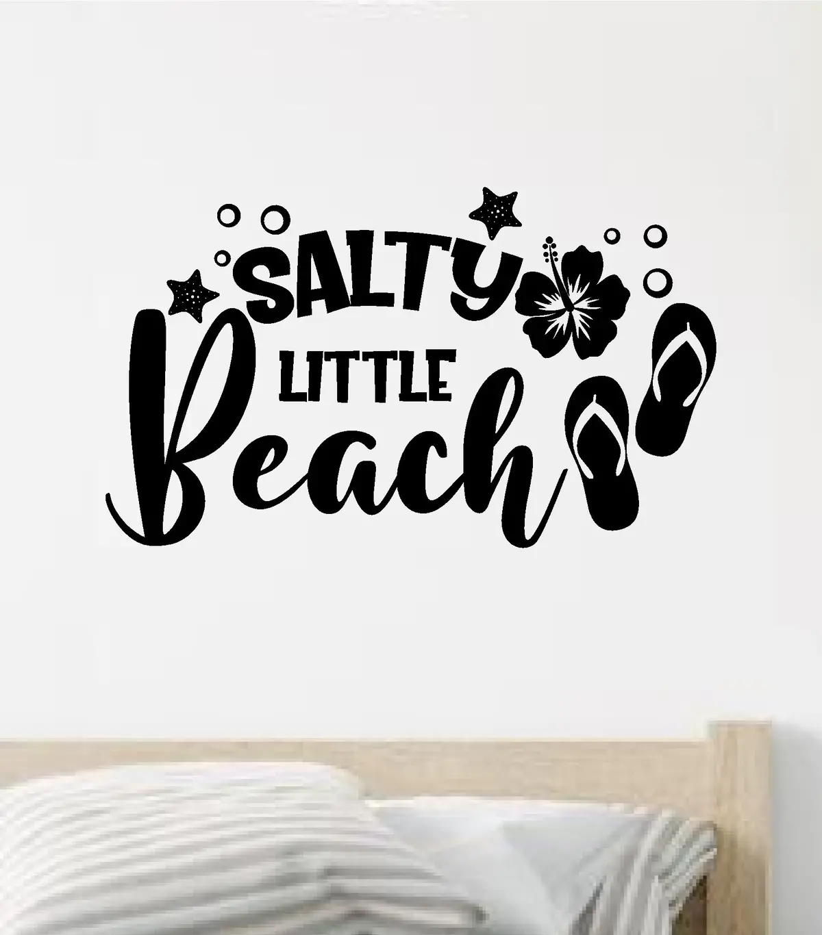 Salty Little Beach Wall Decal Sticker Vinyl Art Home Decor Bedroom Sports Quote Boy Girl Teen Baby Nursery Surf Ocean Beach Good Vibes Men Dad Tropical Vibes 1