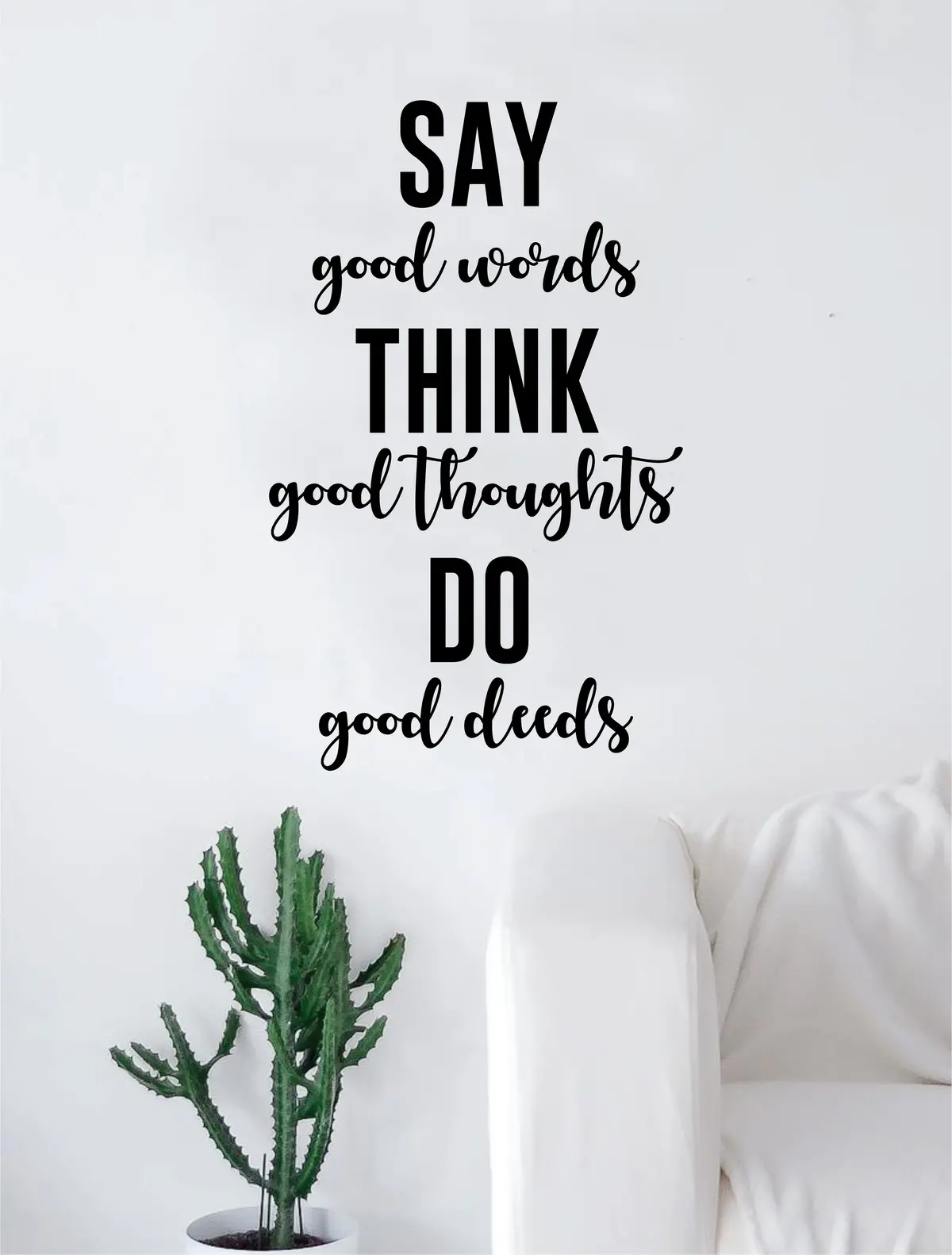Say Good Words Think Good Thoughts Quote Decal Sticker Wall Vinyl Art Home Decor Inspirational Yoga Beautiful 1