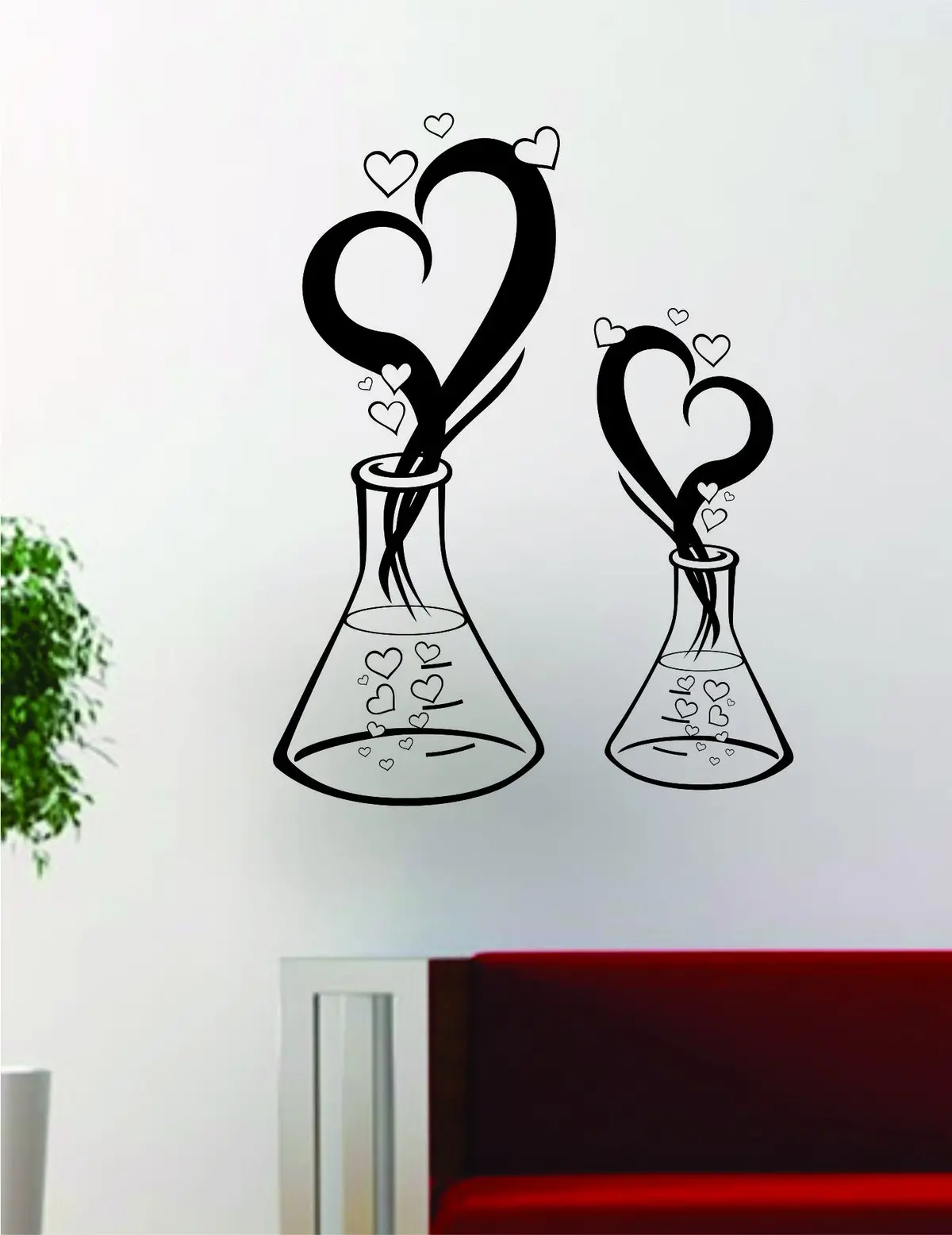 Science Beaker Love School Chemistry Decal Sticker Wall Vinyl Decor Art 1