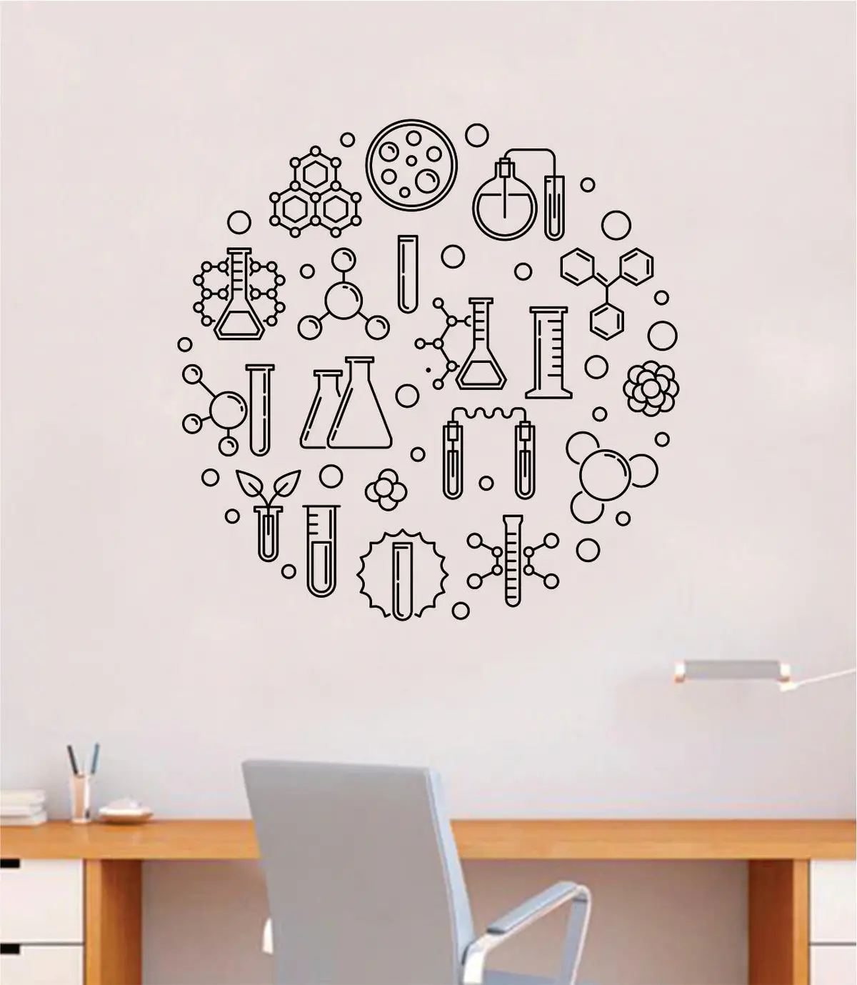 Science Circle Quote Decal Sticker Wall Vinyl Art Home Room Decor Teacher School Classroom Work Job Smart Learn Chemist 1