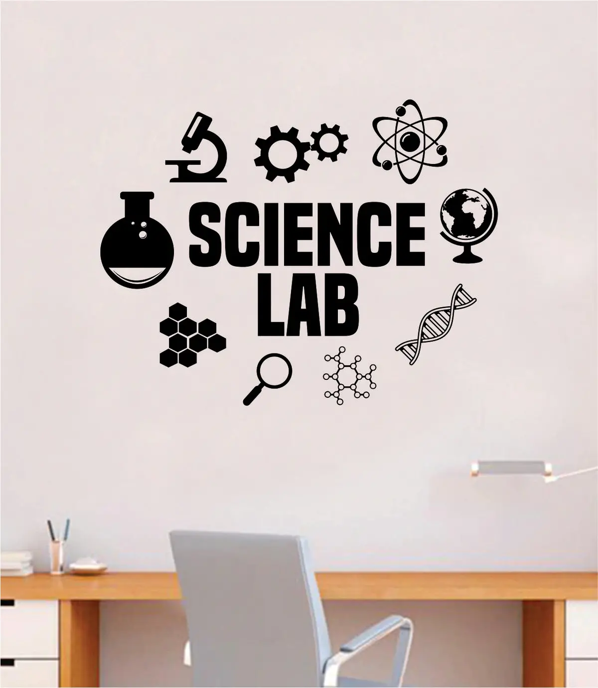 Science Lab Quote Decal Sticker Wall Vinyl Art Home Room Decor Teacher School Classroom Work Job Smart Learn Chemist 1