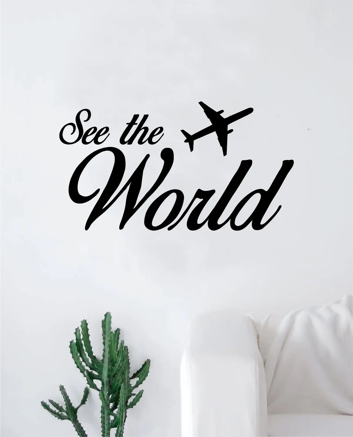See The World Quote Wall Decal Sticker Bedroom Room Art Vinyl Home Decor Inspirational Teen Baby Adventure Travel 1