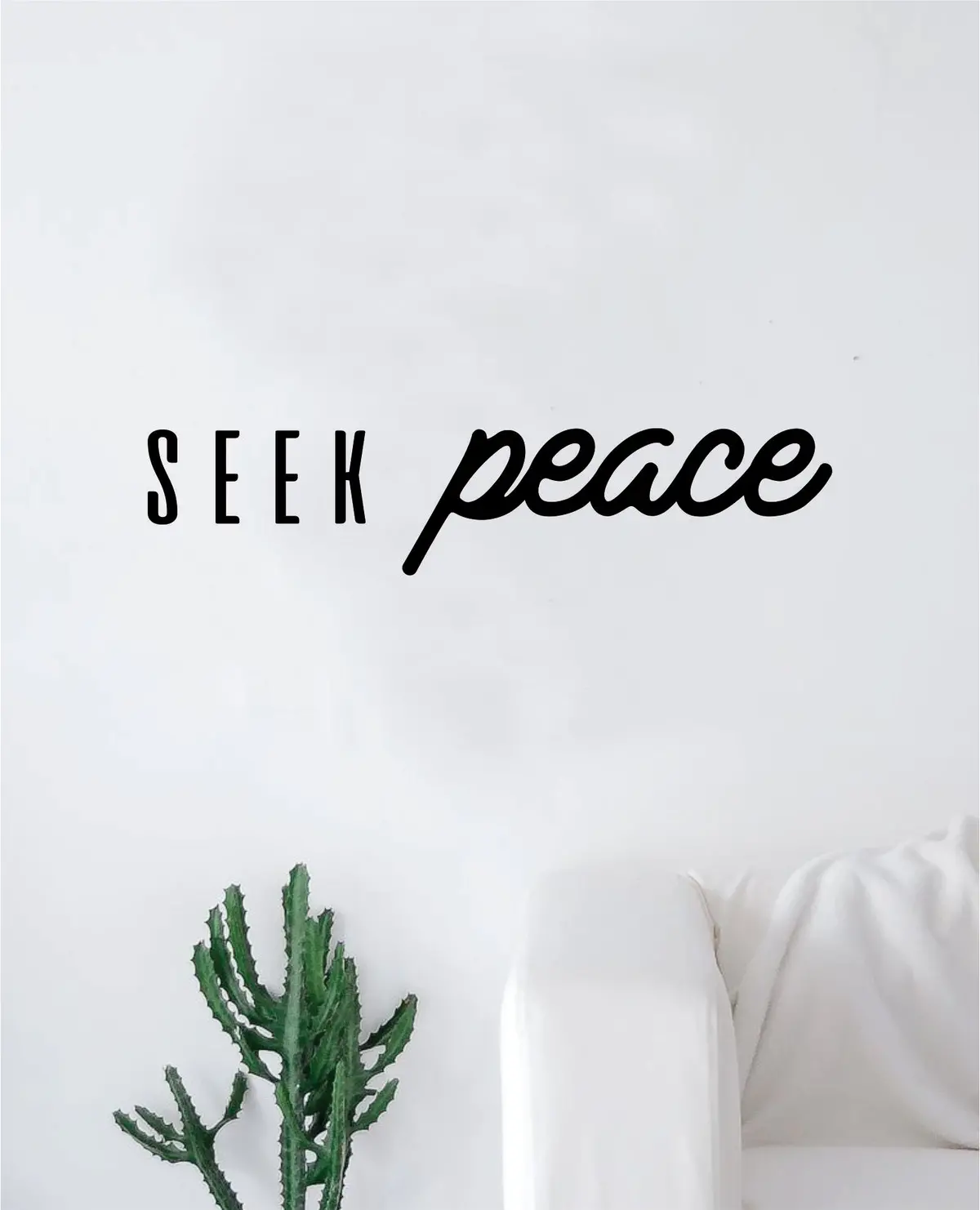 Seek Peace Wall Decal Quote Home Room Decor Decoration Art Vinyl Sticker Family Teen Kids Nursery Yoga Love Namaste 1