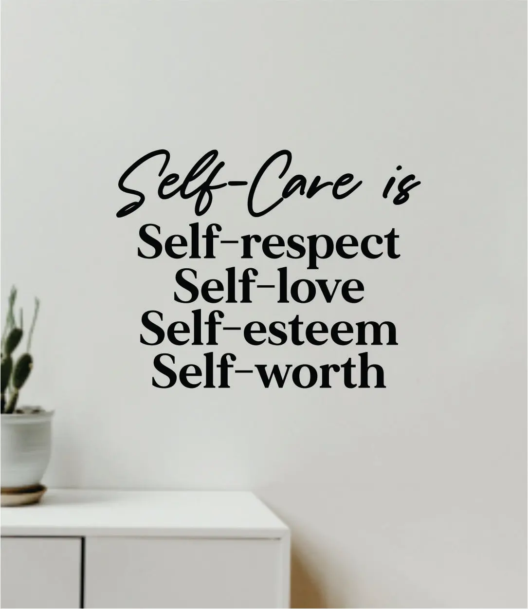 Self-Care Wall Decal Sticker Vinyl Art Wall Bedroom Home Decor Inspirational Motivational Teen Boy Girls School Mental Health Positive Affirmations Good Vibes 1
