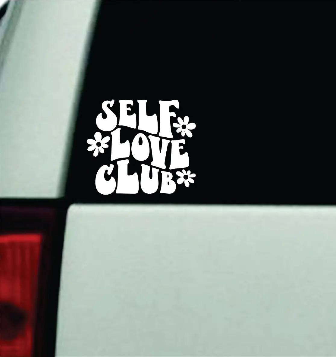 Self Love Club V2 Car Decal Truck Window Windshield Mirror Jdm Bumper Sticker Vinyl Quote Boy Girls Funny Mom Milf Women Trendy Cute Aesthetic Mental Health Affirmations 1