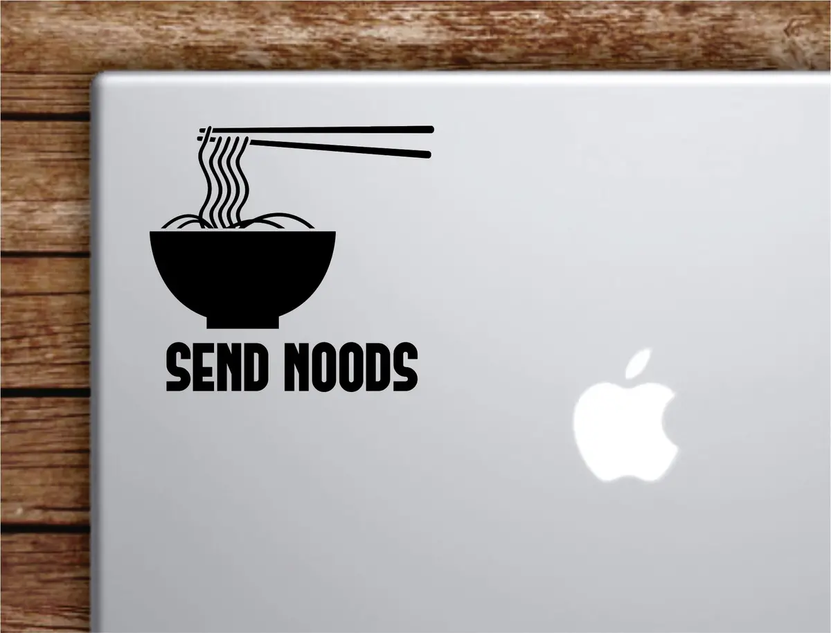 Send Noods V2 Laptop Wall Decal Sticker Vinyl Art Quote Macbook Decor Car Window Truck Kids Baby Teen Inspirational Girls Boys Funny Noodles Ramen Food 1
