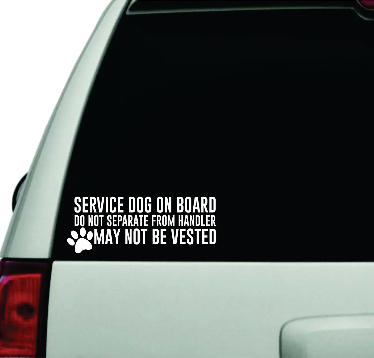Service Dog On Board Wall Decal Car Truck Window Windshield Jdm Sticker Vinyl Lettering Quote Boy Girl Funny Mom Dad Animals Puppy Paw Print 1