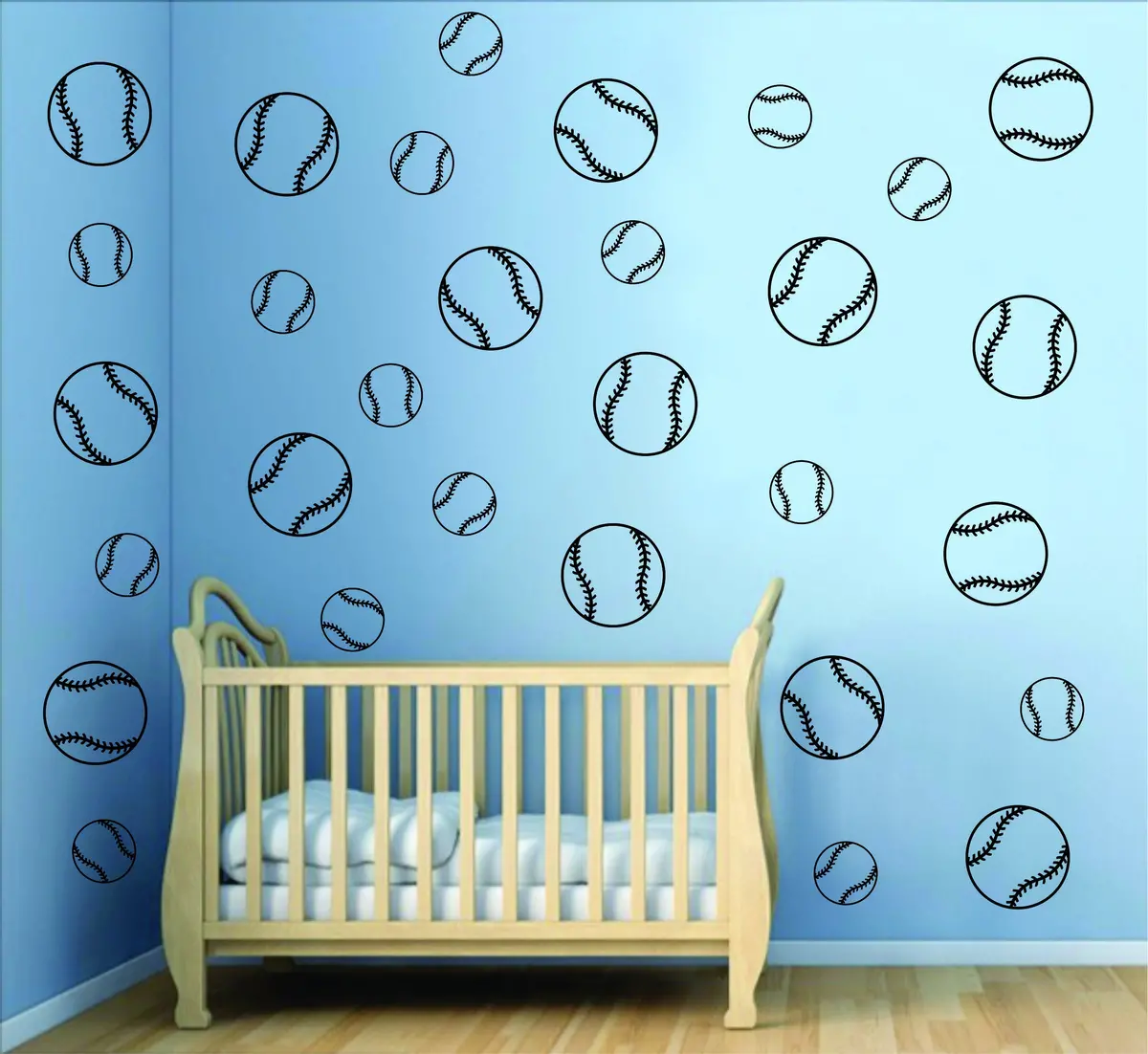 Set Of 30 Baseballs Sports Decal Sticker Wall Vinyl Art Home Decor Teen Nursery Baseball Mlb 1