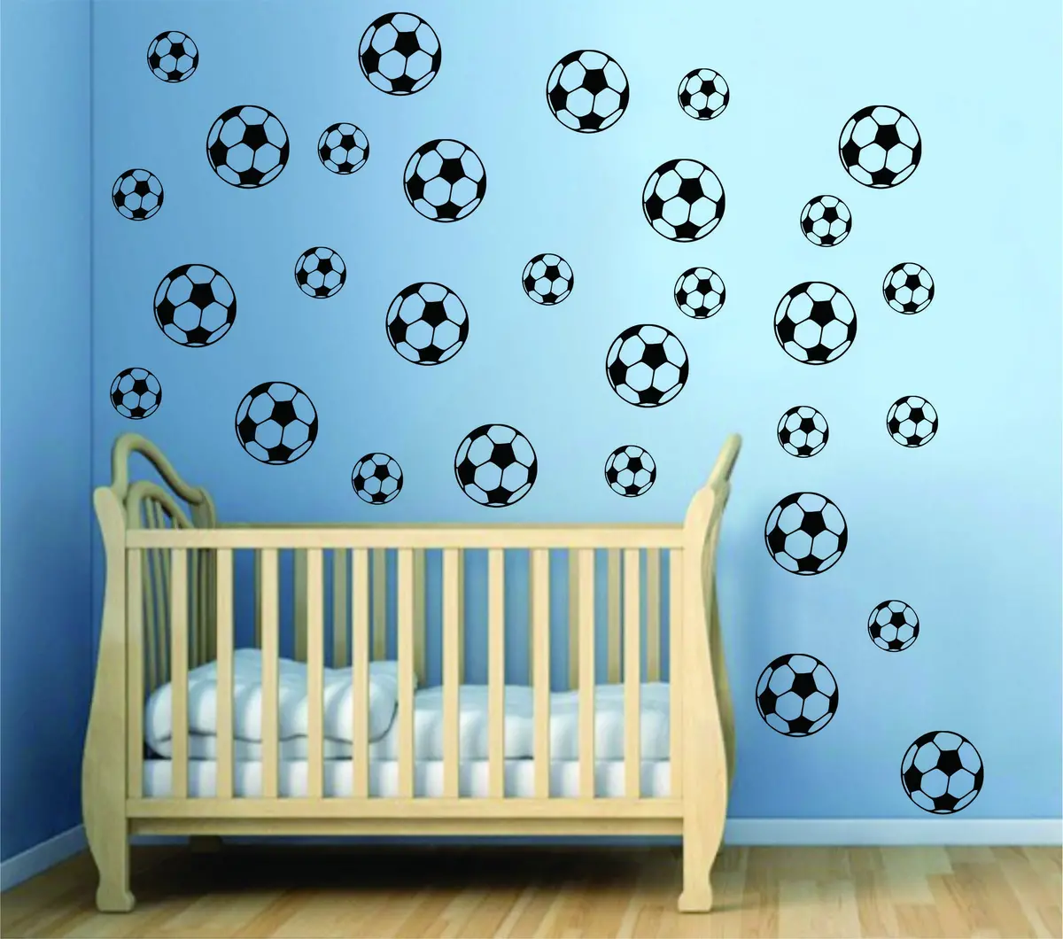Set Of 30 Soccer Balls Sports Decal Sticker Wall Vinyl Art Home Decor Teen Nursery Fifa Football 1
