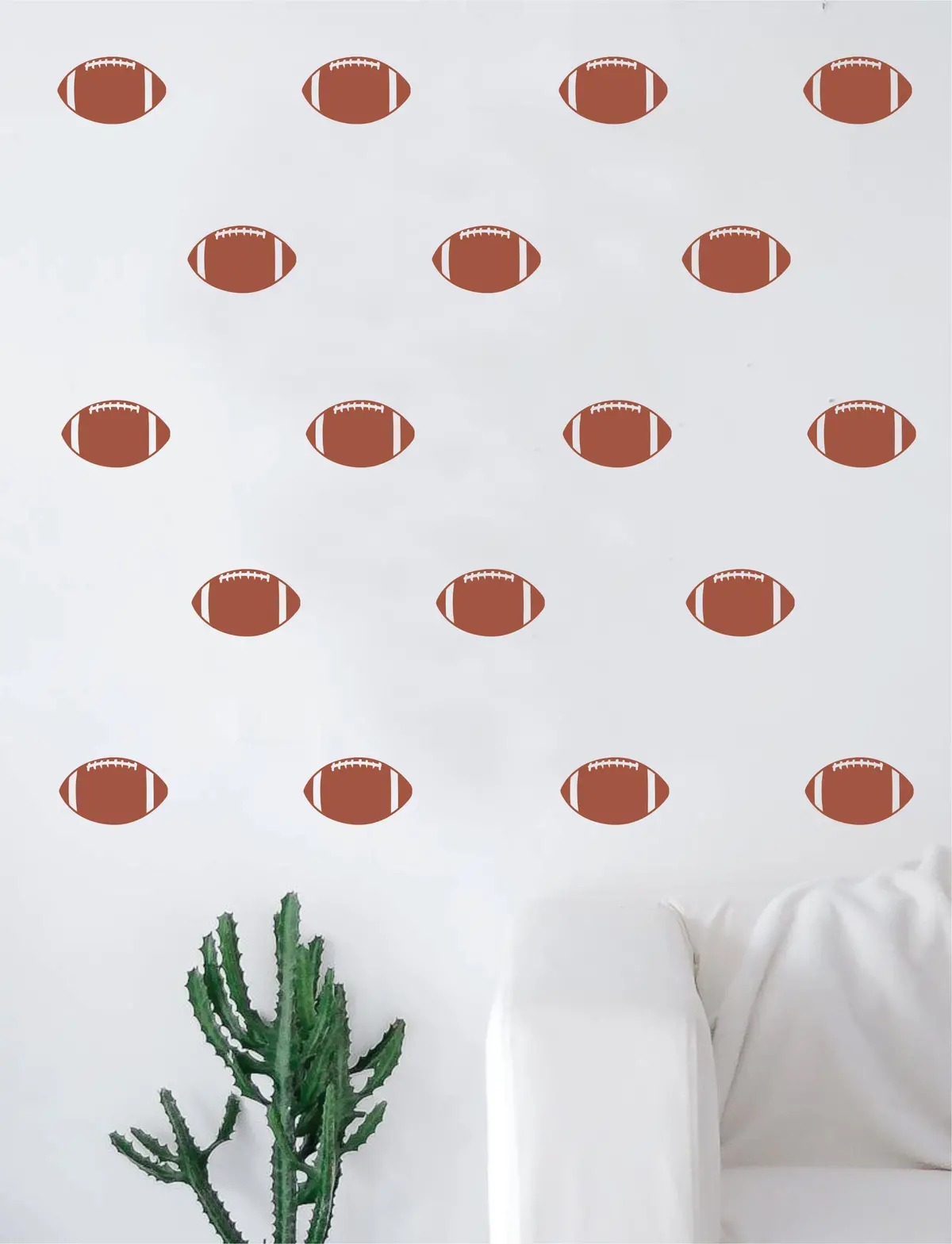 Set Of 35 Footballs Pattern Decal Sticker Wall Vinyl Art Home Decor Nursery Sports Nfl Teen 1
