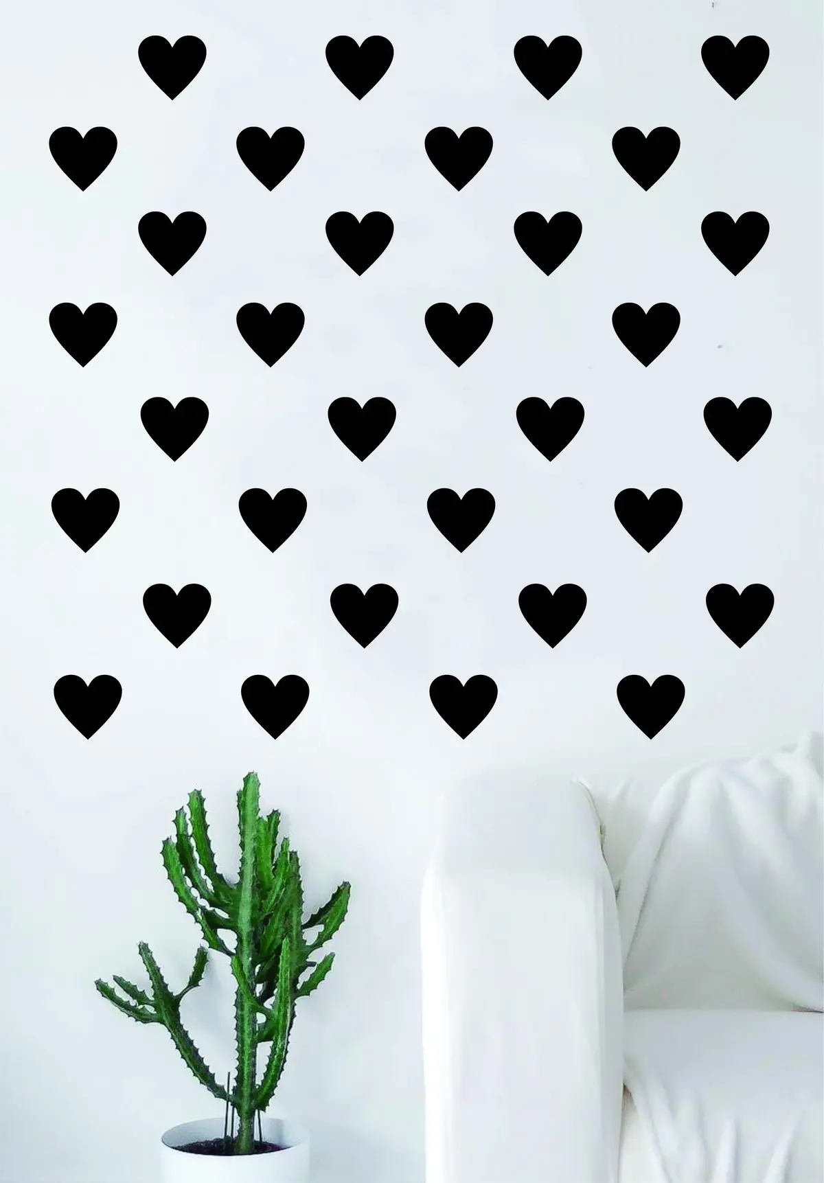 Set Of 36 Hearts Design Decal Sticker Wall Vinyl Decor Art Love Pattern Home House Bedroom Heart Cute Nursery 1