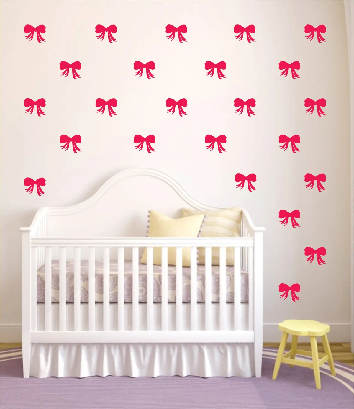 Set Of 40 Girl Bows Pattern Decal Sticker Wall Vinyl Art Home Decor Cute Girly Daughter Baby 1