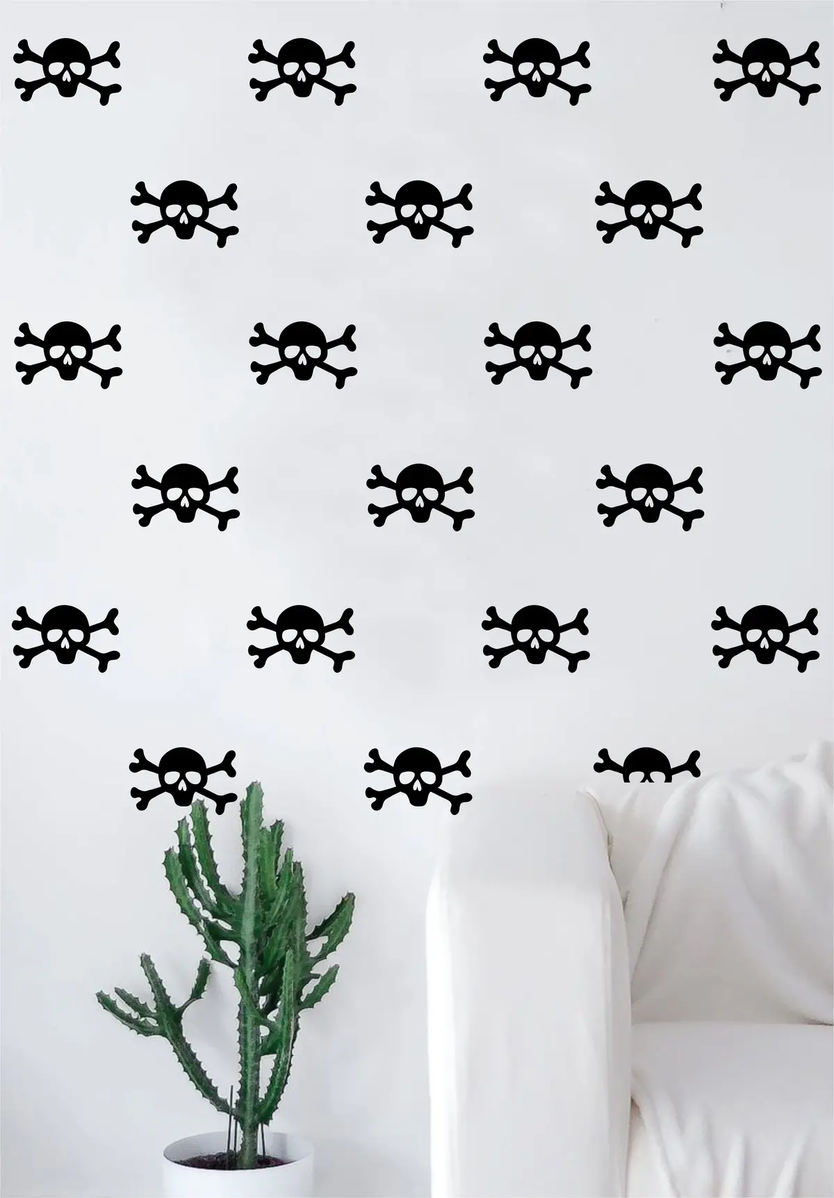Set Of 40 Skull And Crossbones Pattern Decal Sticker Wall Vinyl Art Home Decor Cute Nursery 1