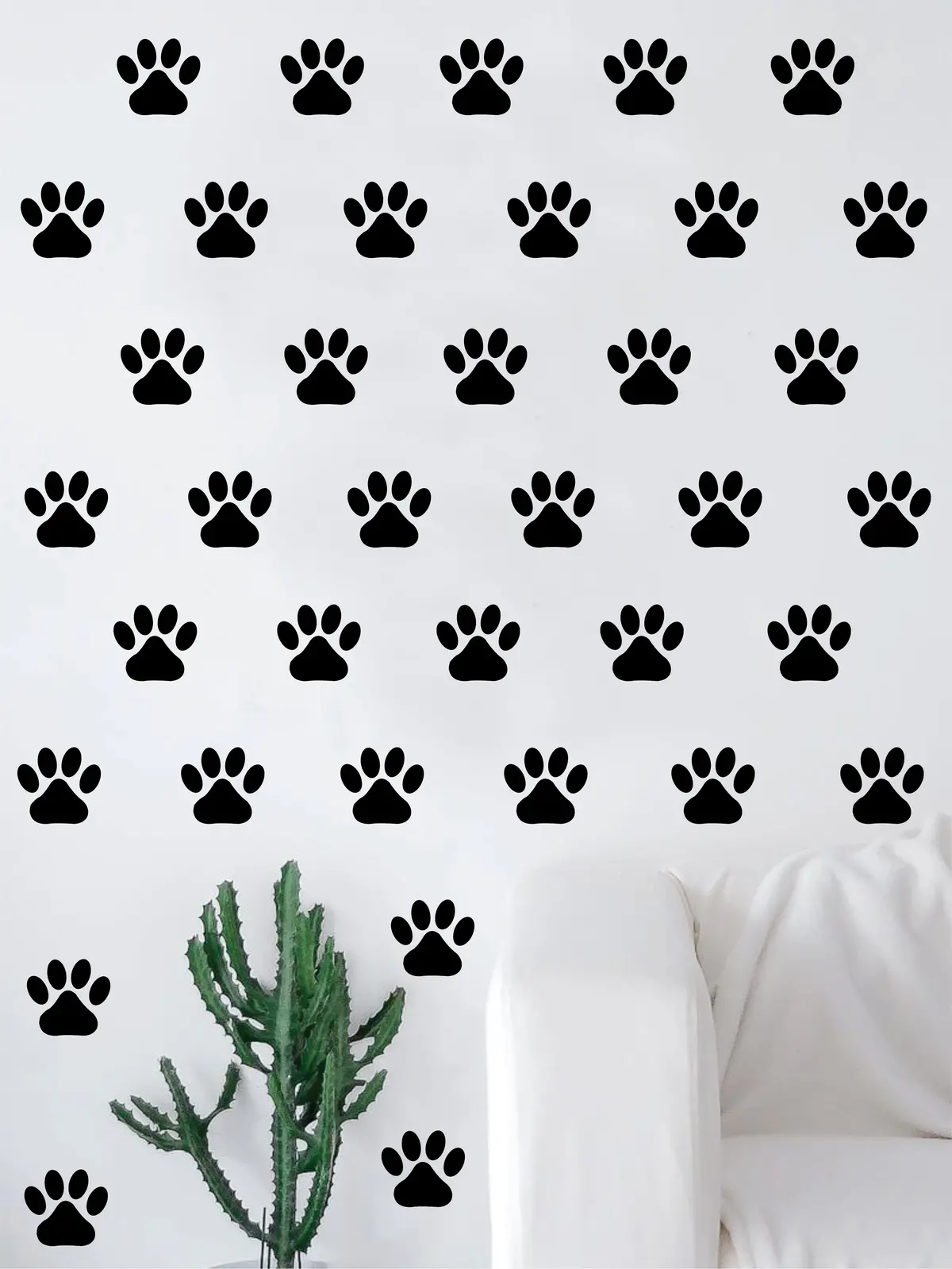 Set Of 42 Dog Paw Prints Pattern Decal Sticker Wall Vinyl Art Home Decor Teen Paw Doggie Puppy Rescue Vet Cute 1