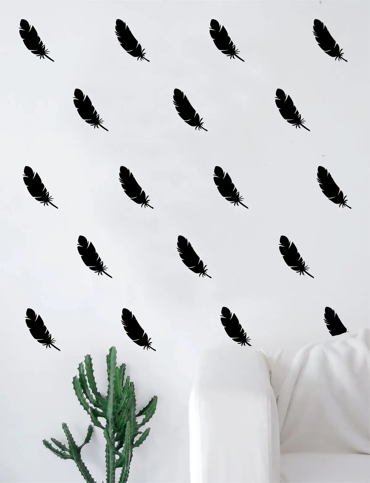 Set Of 44 Feathers Pattern Decal Sticker Wall Vinyl Art Home Decor Cute Animals Nursery Birds 1