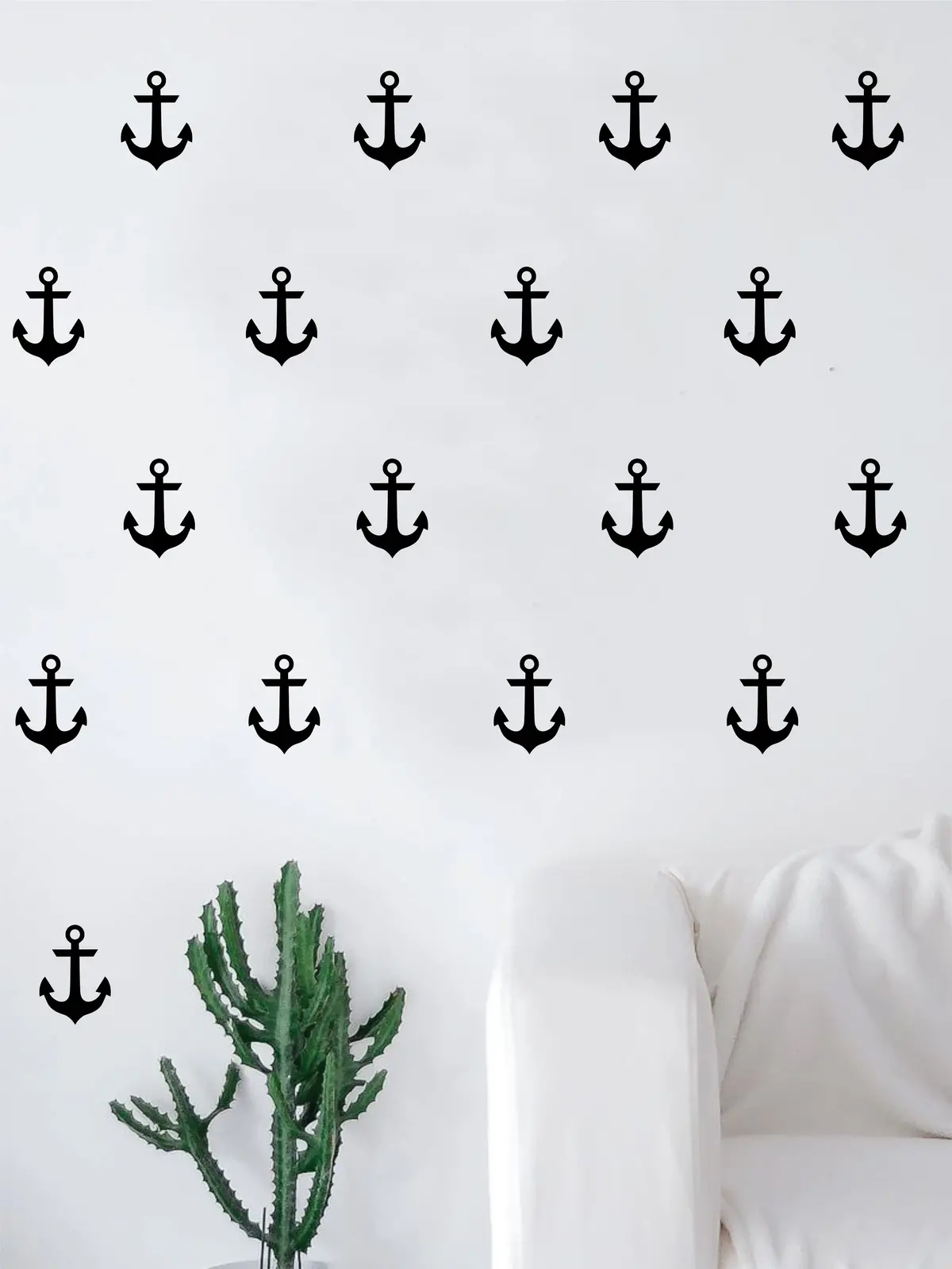 Set Of 48 Anchors Pattern Decal Sticker Wall Vinyl Art Home Decor Teen Boat Sea Ocean Beach Anchor Nautical 1