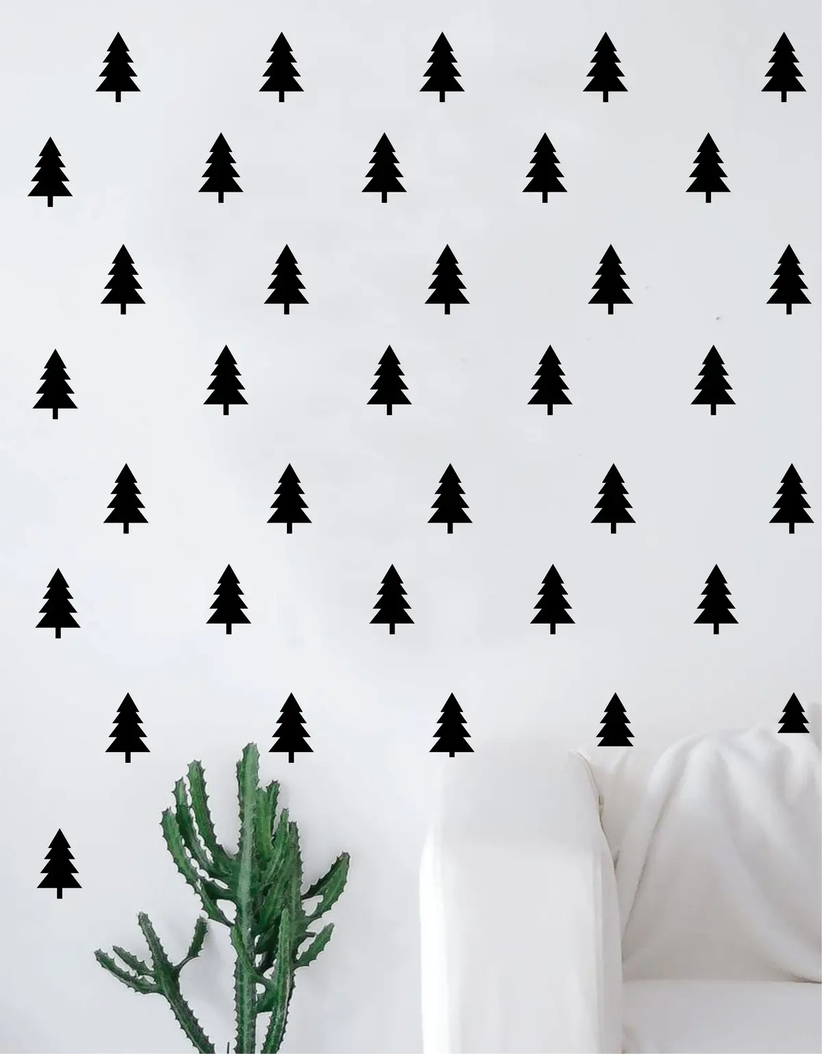Set Of 50 Trees Pattern Decal Sticker Wall Vinyl Art Home Decor Teen Tree Nature Adventure Travel Explore Outdoors Hike 1