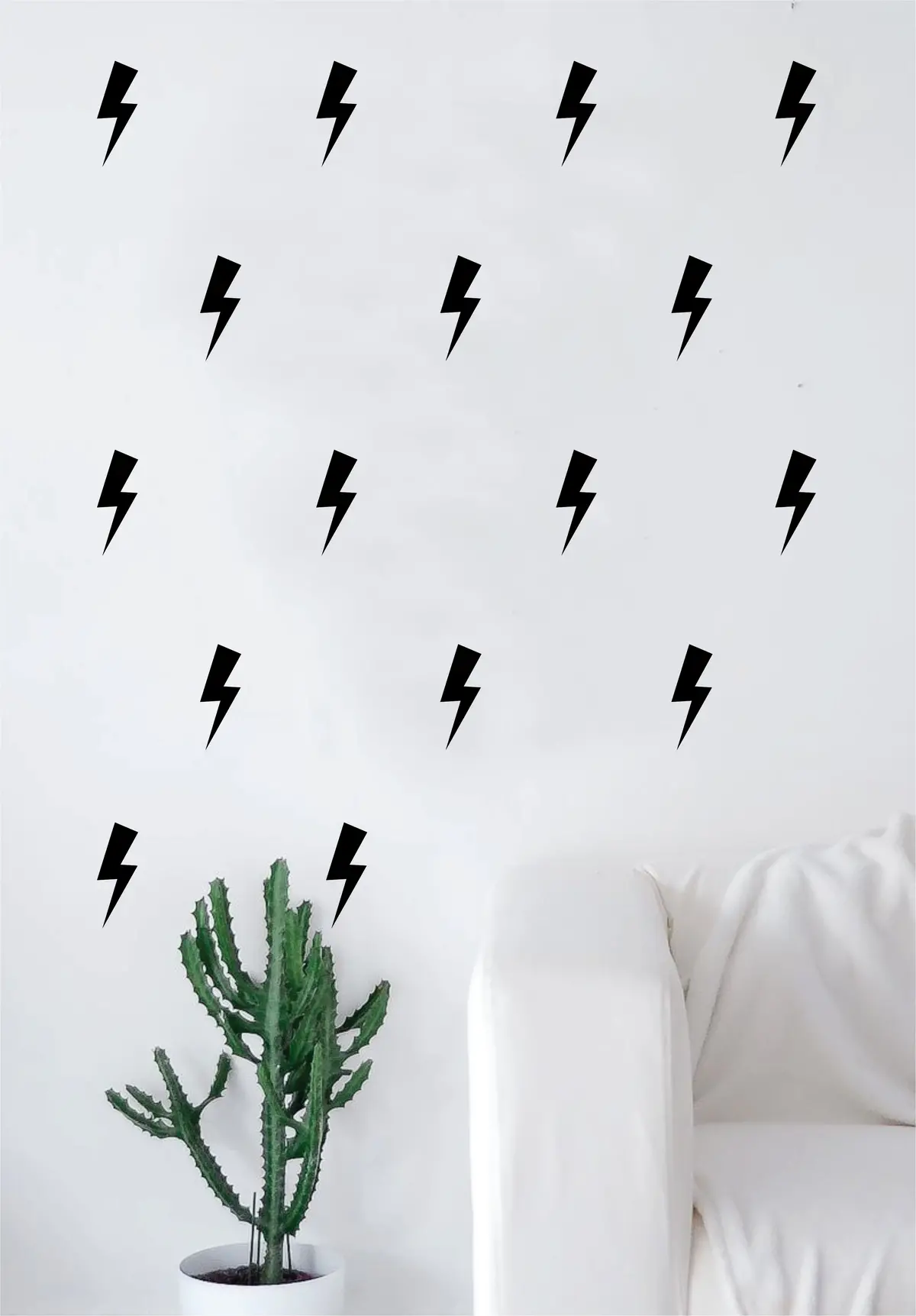 Set Of 60 Lightning Bolts Pattern Decal Sticker Wall Vinyl Art Home Decor Cute Nursery Thunder Rain 1