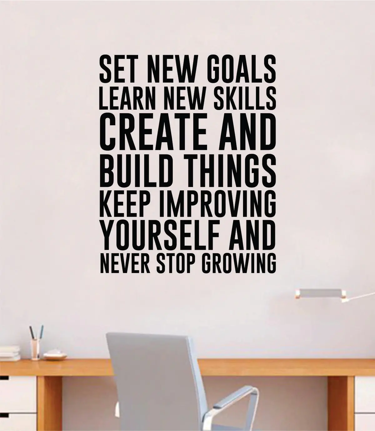 Set New Goals Wall Decal Home Decor Vinyl Art Sticker Bedroom Quote Nursery Baby Teen Boy Girl School Inspirational Motivational Fitness Gym Health 1