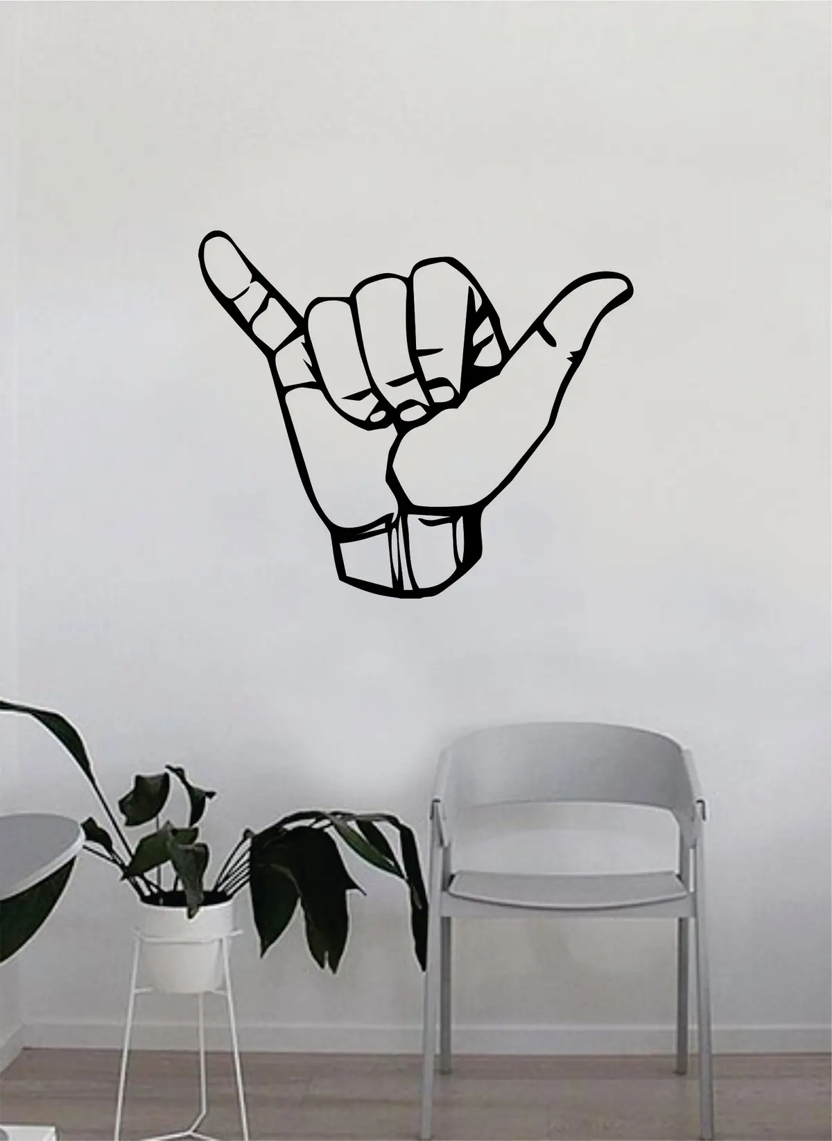 Shaka Hang Loose Hand Quote Wall Decal Sticker Room Bedroom Art Vinyl Decpr Decoration Teen Inspirational Adventure Surf Surfer Sports Ocean Beach Hawaiian Aloha 1