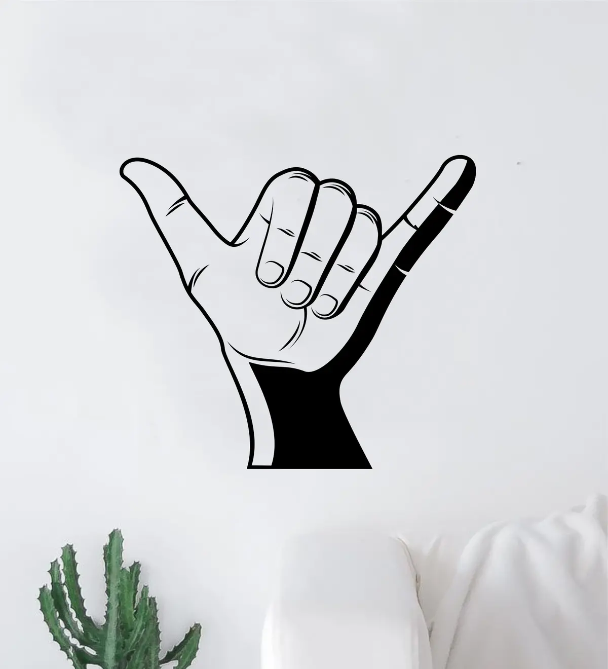 Shaka V5 Hang Loose Wall Decal Sticker Room Bedroom Art Vinyl Decor Teen Inspirational Surfboard Surf Ocean Beach Good Vibes Brah 1