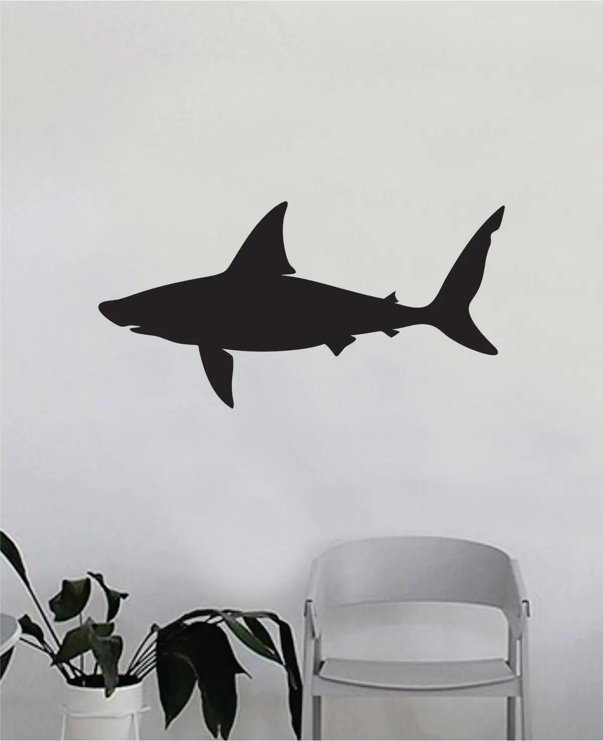 Shark Silhouette Design Animal Decal Sticker Wall Vinyl Decor Art Living Room Bedroom Kids Baby Nursery Teen Animal Ocean Beach Fish 1