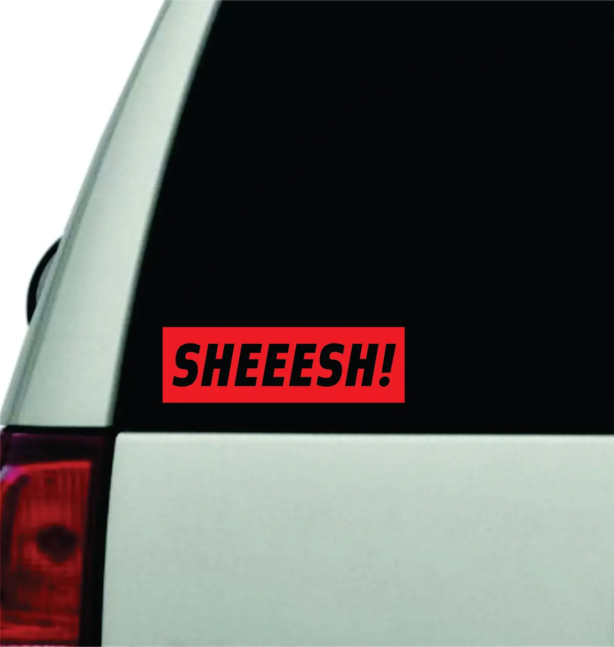 Sheesh V3 Box Logo Wall Decal Car Truck Window Windshield Jdm Sticker Vinyl Lettering Quote Boy Girl Funny Sadboyz Racing Men Meme Broken Heart Club Tiktok 1