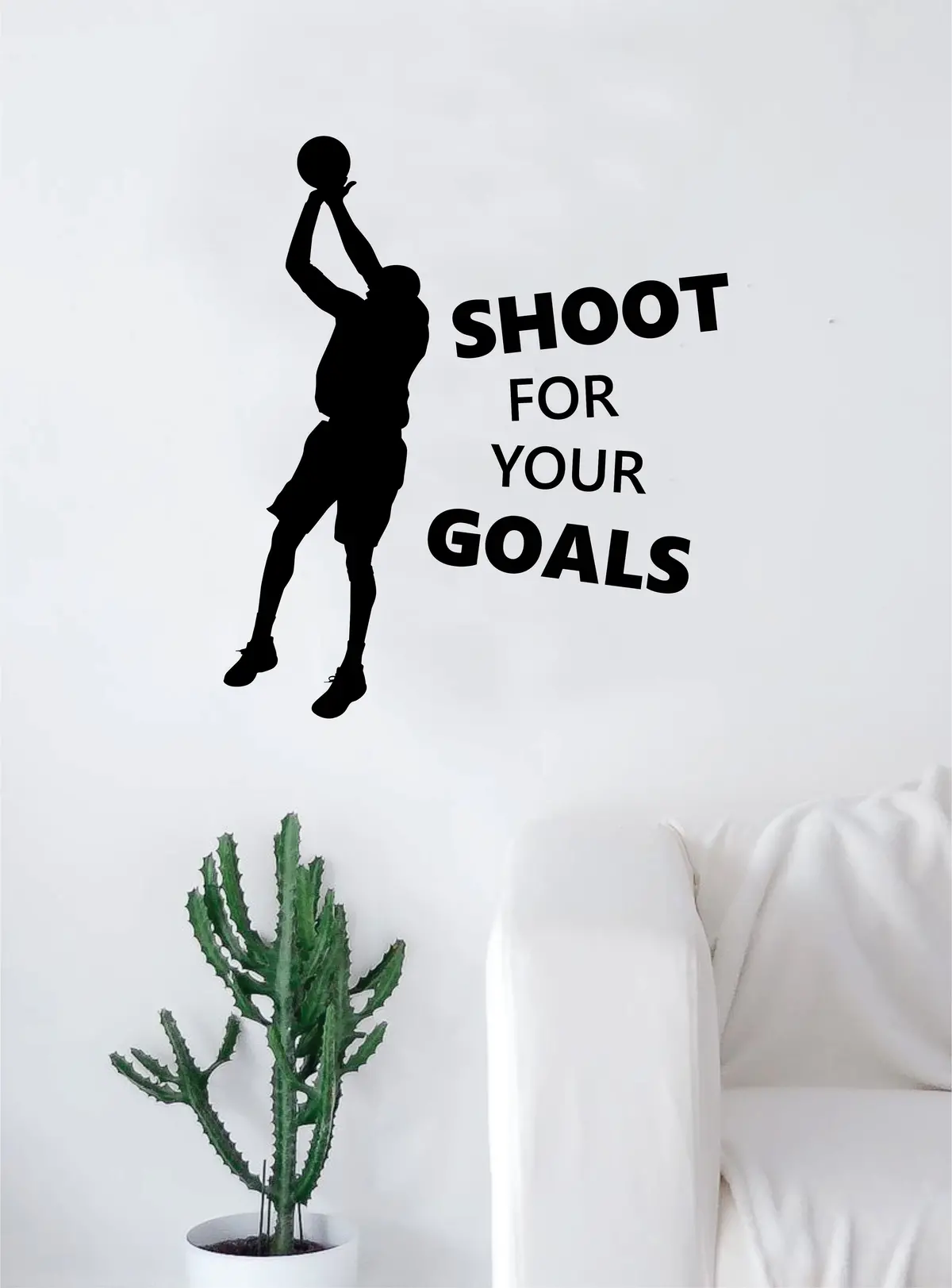 Shoot For Your Goals Basketball Wall Decal Quote Vinyl Sticker Decor Bedroom Living Room Teen Kids Nursery Sports Nba Ball Is Life Dunk 1