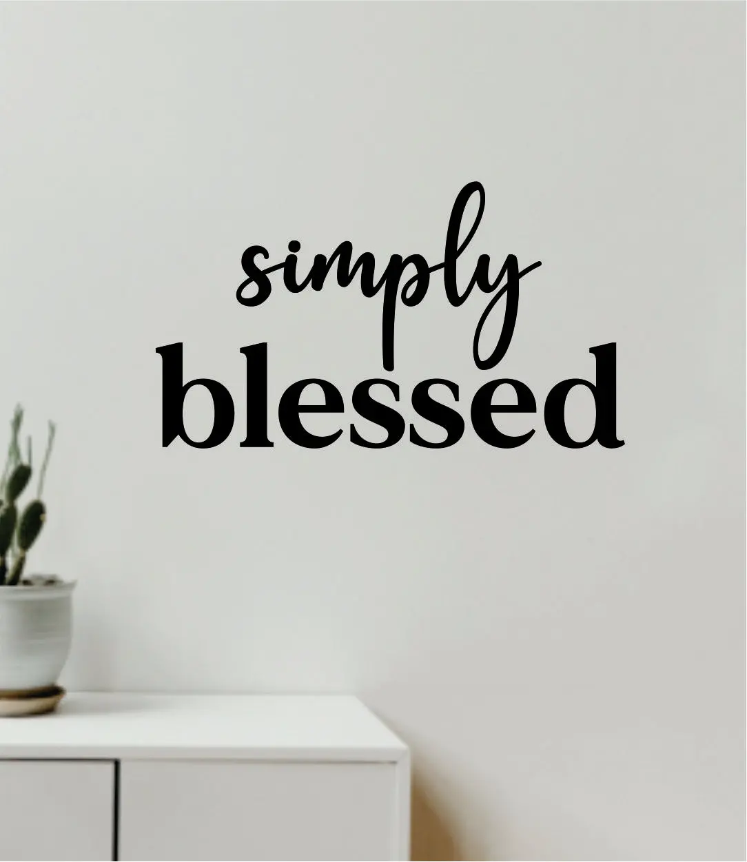 Simply Blessed Wall Decal Home Decor Vinyl Art Sticker Bedroom Quote Nursery Baby Teen Boy Girl School Inspirational Love 1