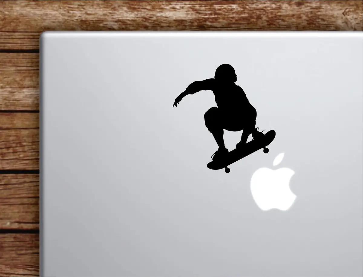 Skater V2 Laptop Wall Decal Sticker Vinyl Art Quote Macbook Decor Car Window Truck Kids Baby Teen Inspirational Girls Boys Sports Skateboard 1
