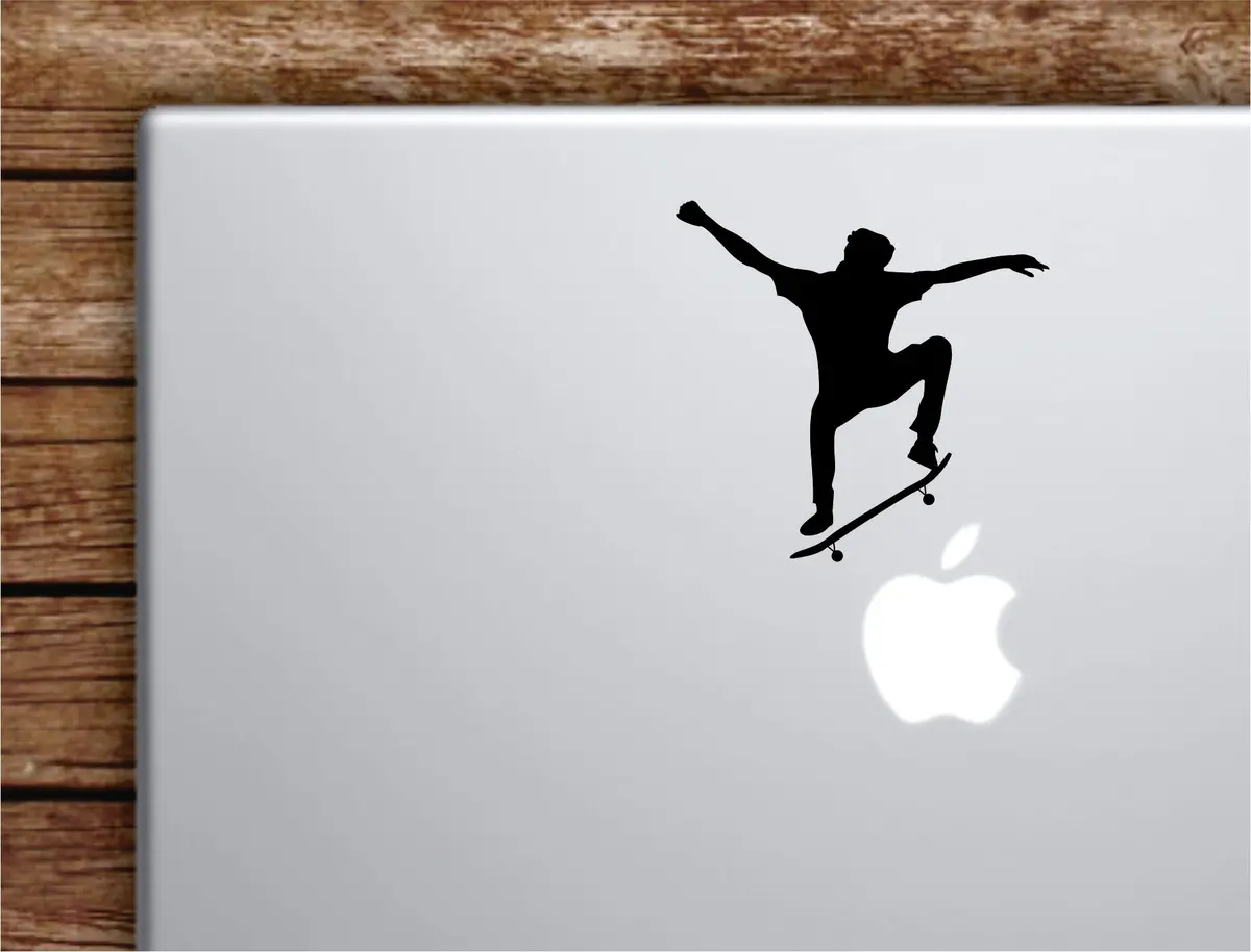 Skater V3 Laptop Wall Decal Sticker Vinyl Art Quote Macbook Decor Car Window Truck Kids Baby Teen Inspirational Girls Boys Sports Skateboard 1