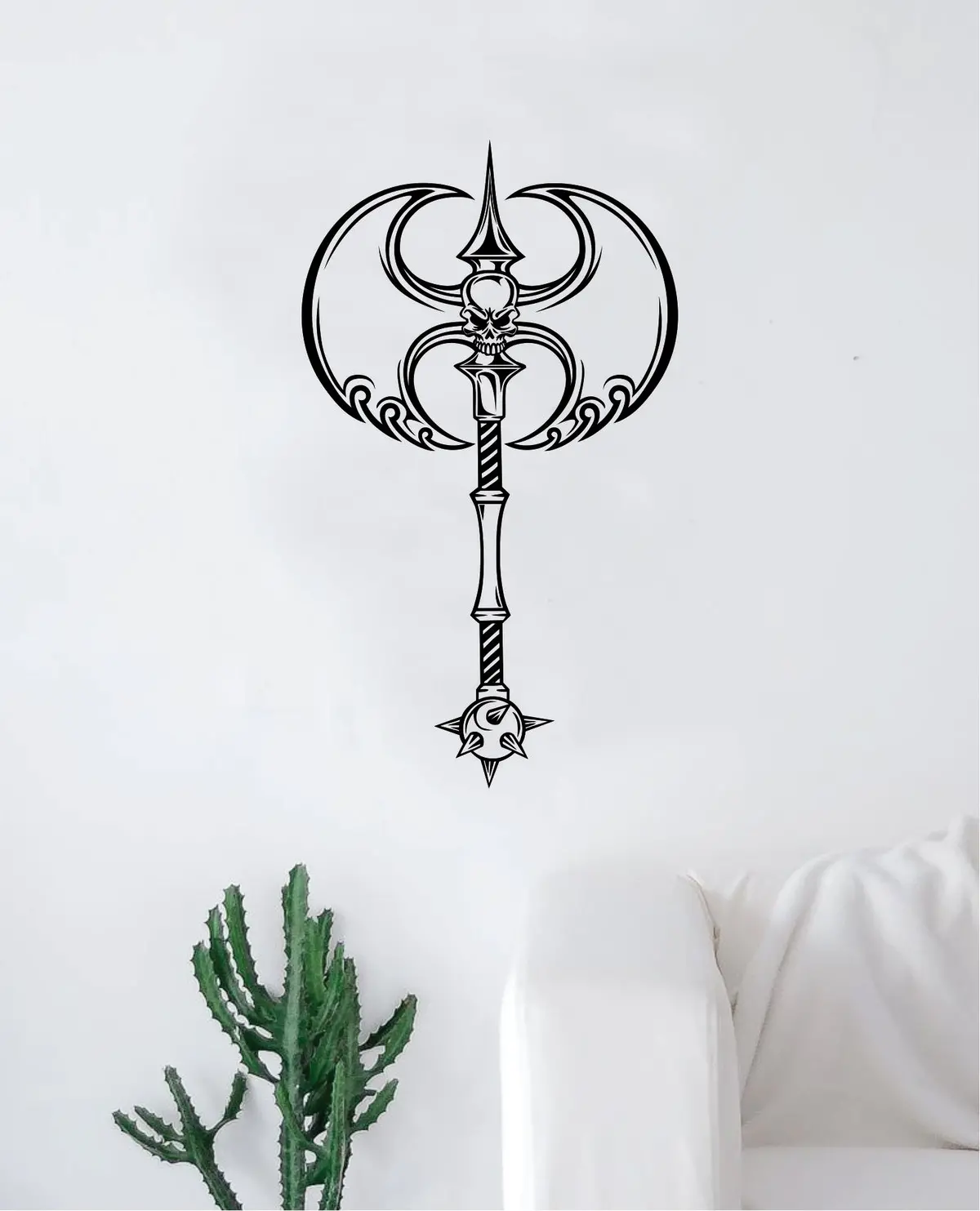Skull Axe Decal Sticker Wall Vinyl Art Wall Bedroom Room Home Decor Teen Inspirational Teen Kids Vikings 1