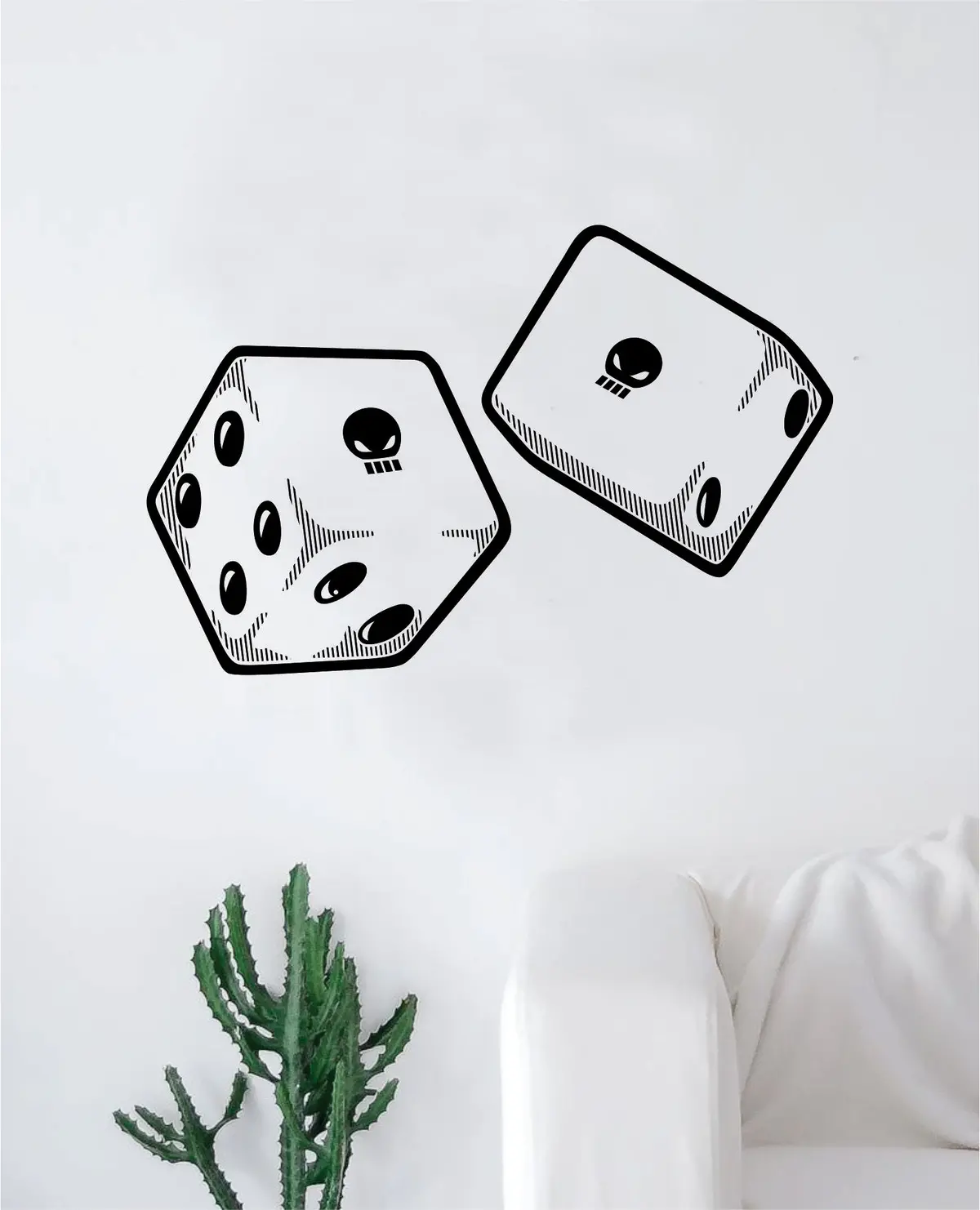 Skull Dice Decal Sticker Wall Vinyl Art Wall Bedroom Room Home Decor Teen Inspirational Teen Kids Tattoo Vegas Cards 1