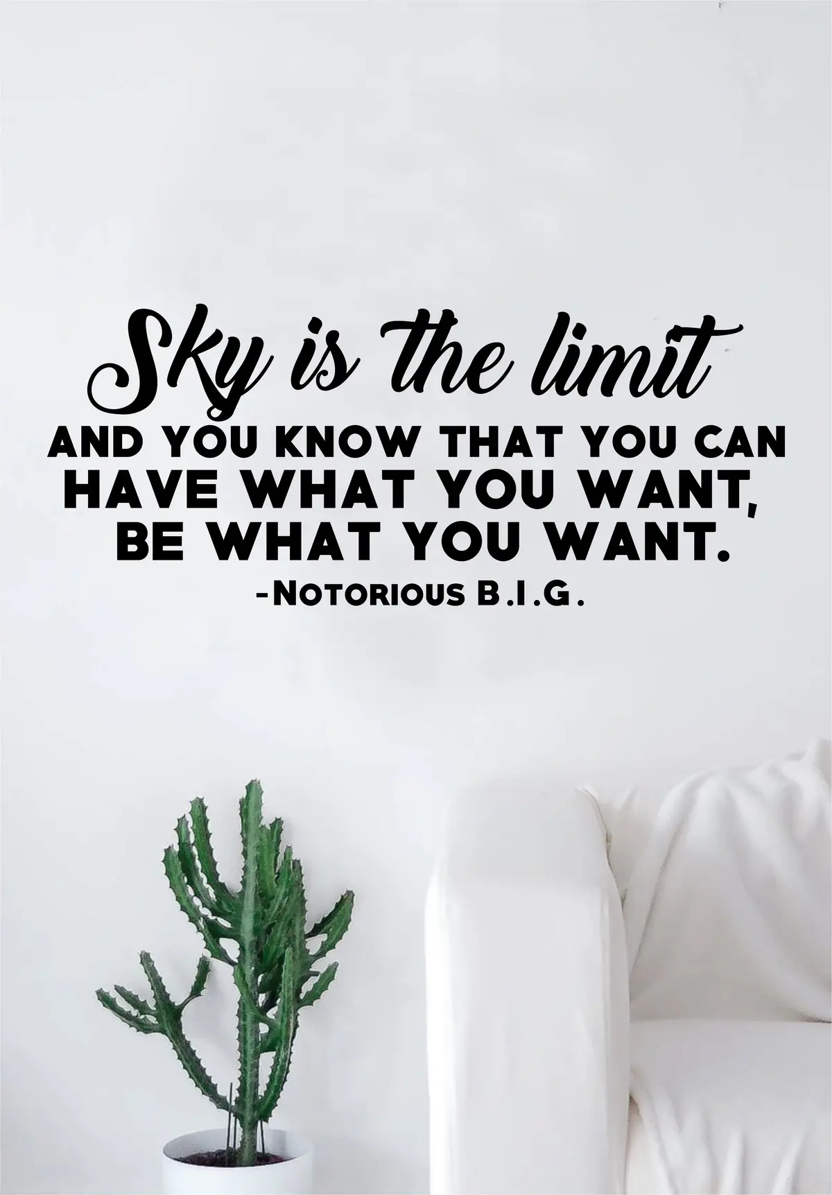 Sky Is The Limit Wall Decal Sticker Home Decor Vinyl Art Bedroom Teen Inspirational Quote Notorious Big Biggie Smalls Rap Hip Hop Lyrics 1