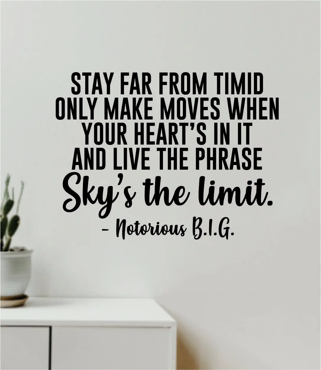 Sky's The Limit V3 Wall Decal Sticker Home Decor Vinyl Art Bedroom Teen Inspirational Quote Notorious Big Biggie Smalls Rap Hip Hop Lyrics Music 1