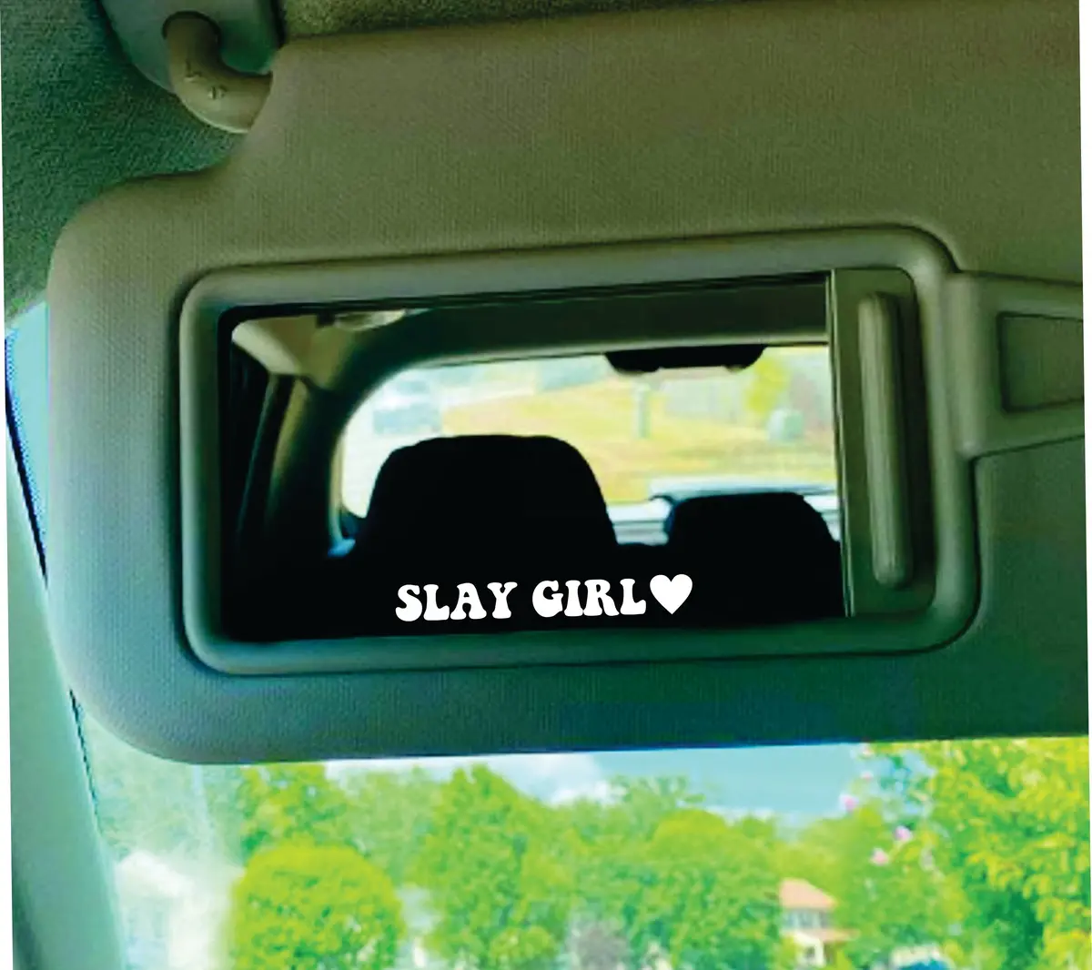 Slay Girl Car Mirror Decal Truck Window Rearview Windshield Jdm Bumper Sticker Vinyl Lettering Quote Girls Funny Mom Milf Beauty Make Up Selfie Girlfriend Cute 1
