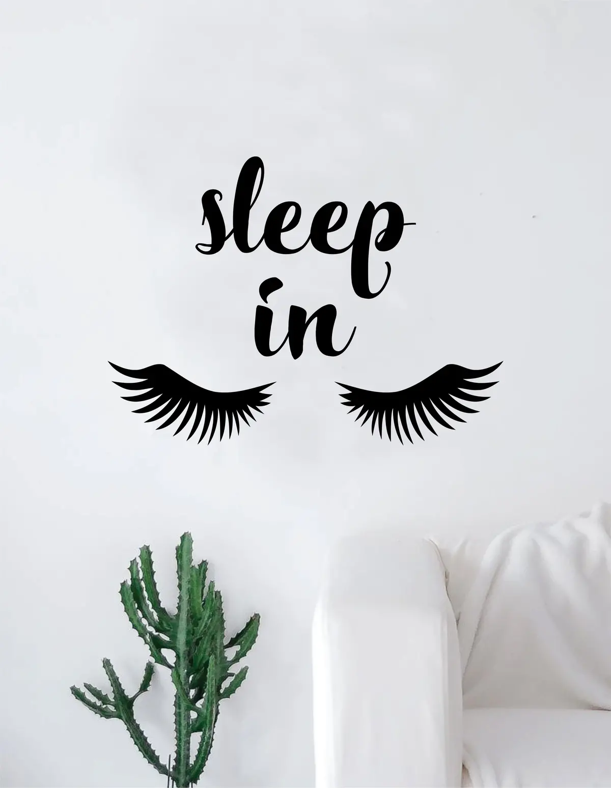 Sleep In Eyelashes Beautiful Design Decal Sticker Wall Vinyl Decor Art Eyebrows Make Up Cosmetics Beauty Salon Mua Lashes 1