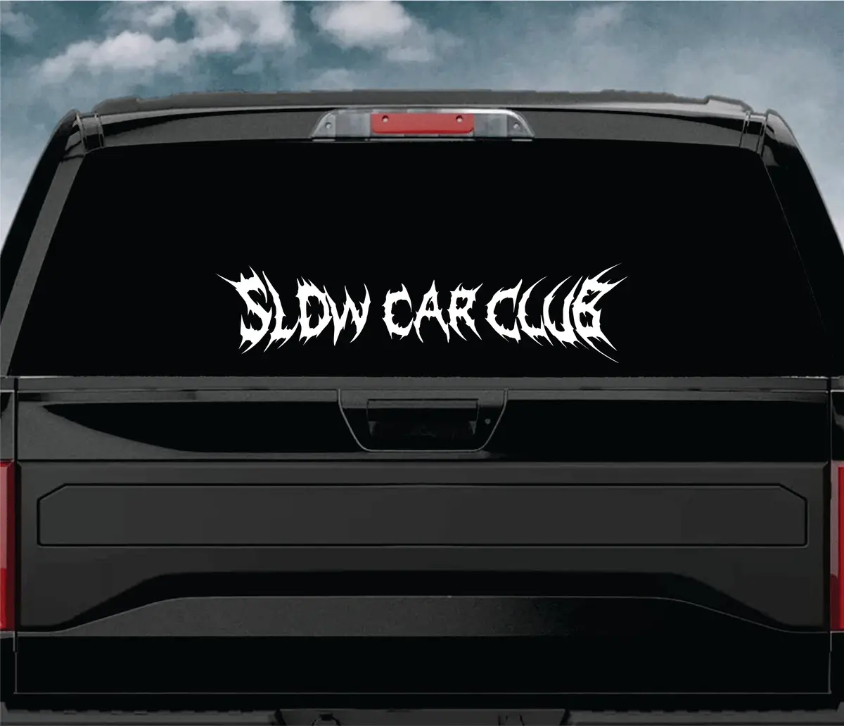 Slow Car Club V6 Car Decal Truck Window Windshield Jdm Banner Sticker Vinyl Quote Men Automobile Street Racing Broken Heart Club Men Japanese Speedhunter 2