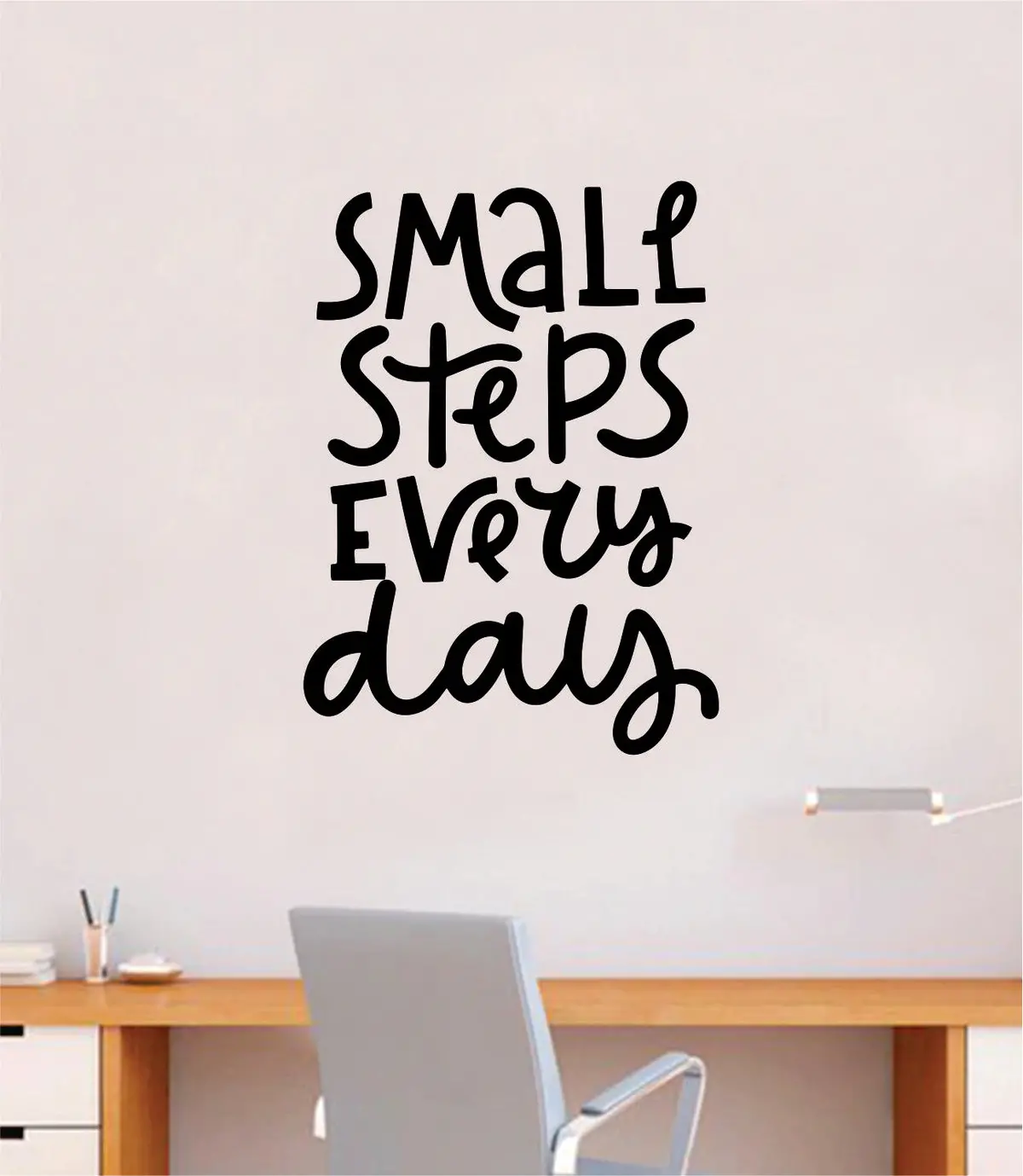 Small Steps Every Day V2 Wall Decal Sticker Home Decor Vinyl Art Bedroom Teen Inspirational Quote Cute Happy School Nursery Baby Kids 1