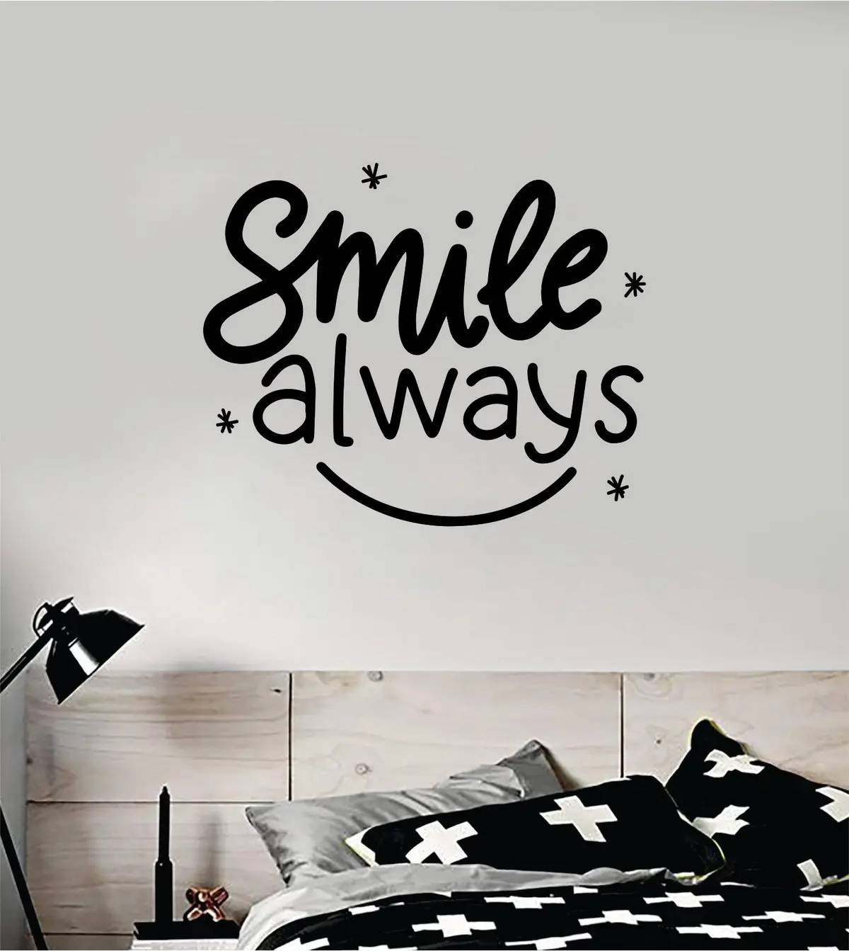 Smile Always Wall Decal Sticker Home Decor Vinyl Art Bedroom Teen Inspirational Quote Cute Happy School Nursery Baby Kids 1