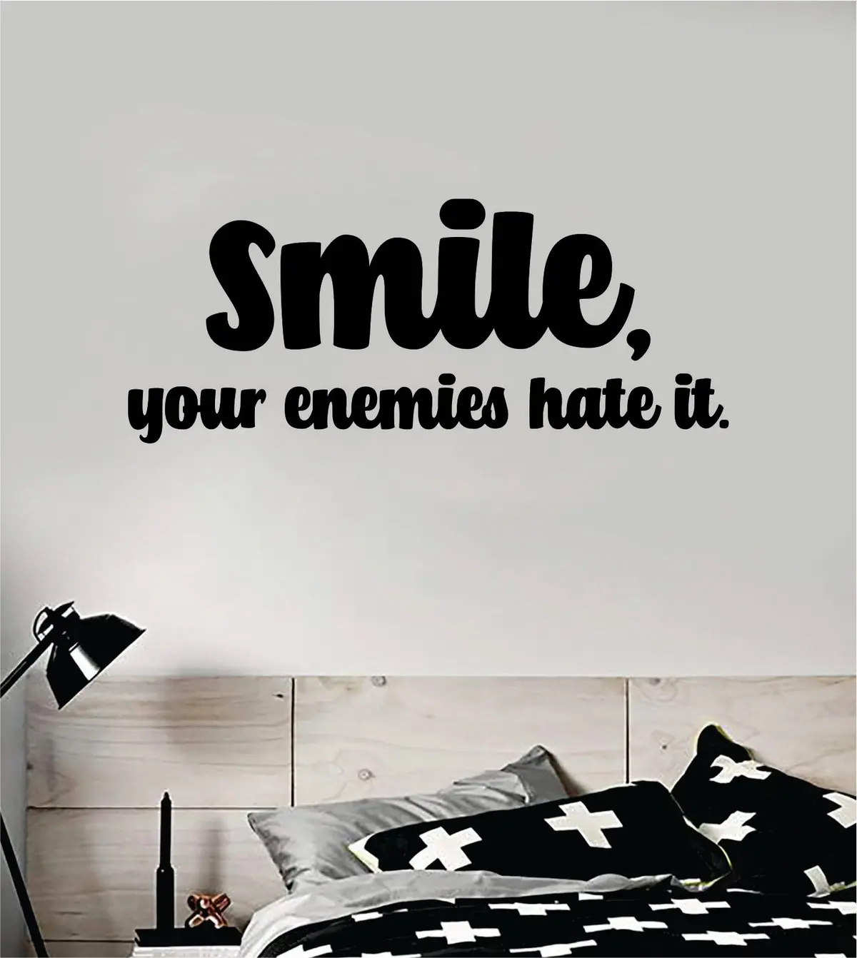 Smile Your Enemies Hate It Quote Wall Decal Sticker Bedroom Home Room Art Vinyl Inspirational Motivational Teen Decor Kids Good Vibes 1