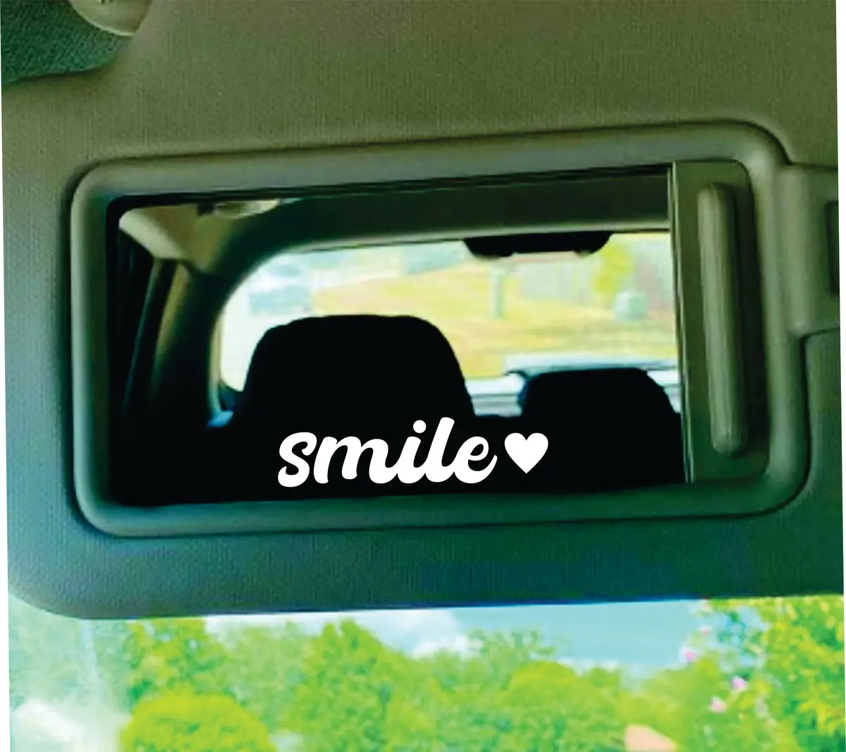 Smile Heart Car Decal Truck Window Windshield Jdm Bumper Sticker Vinyl Quote Girls Funny Mom Milf Beauty Make Up Selfie Mirror Girlfriend Inspirational 1