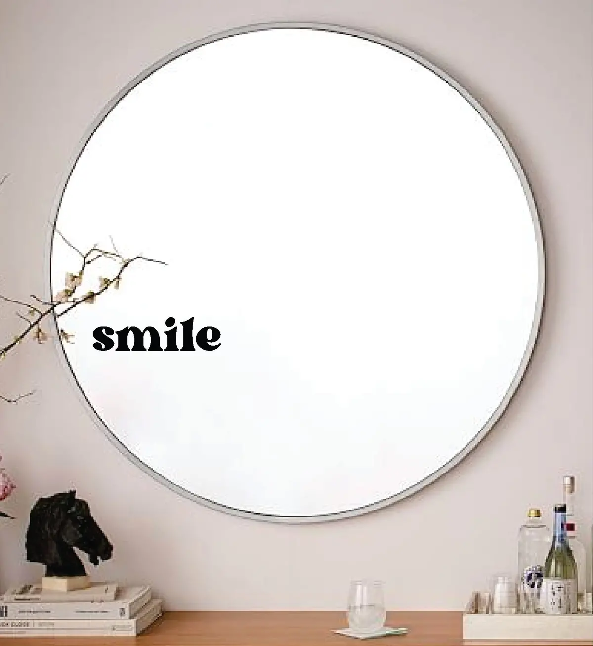 Smile Wall Decal Mirror Sticker Vinyl Quote Bedroom Art Girls Women Inspirational Motivational Positive Affirmations Beauty Vanity Lashes Brows Aesthetic 1