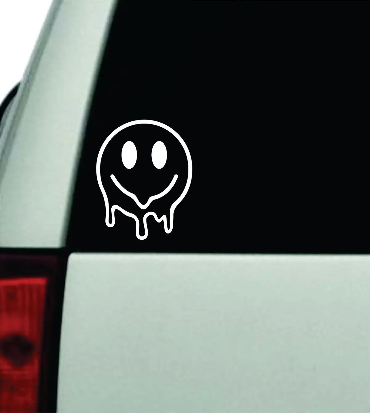Smiley Face Melting Car Decal Truck Window Windshield Rearview Jdm Bumper Sticker Vinyl Quote Boy Girls Funny Mom Milf Women Trendy Cute Aesthetic Bestie Good Vibes 1