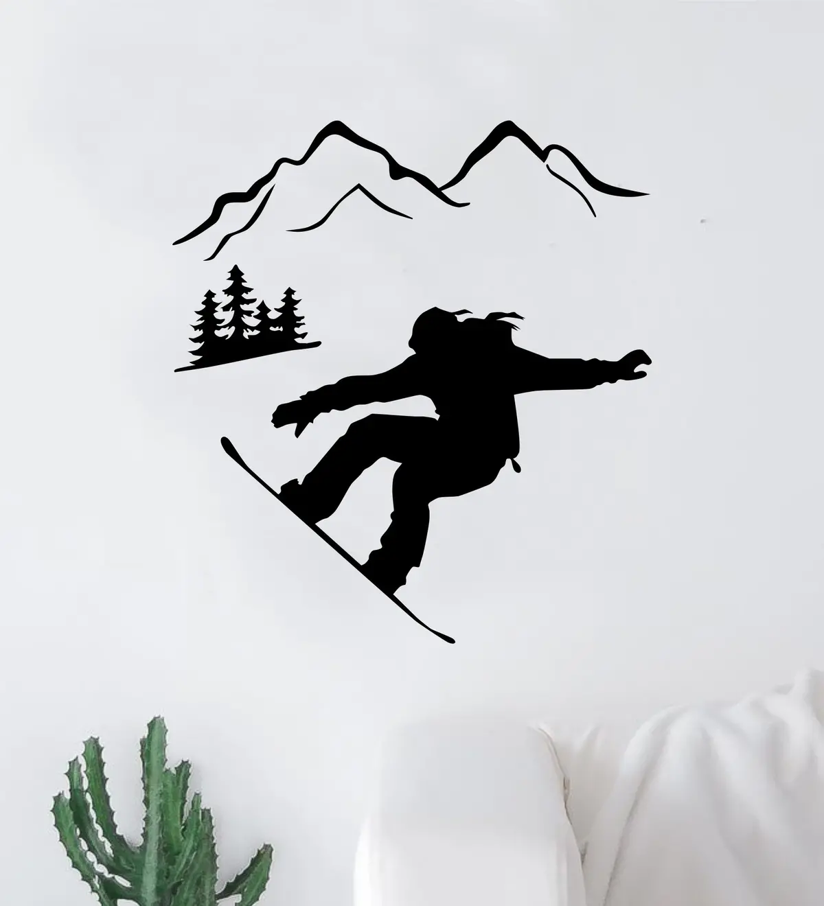 Snowboarder V4 Wall Decal Home Decor Art Sticker Vinyl Bedroom Boy Girl Teen Sports Snowboard Winter Mountains Snow 1