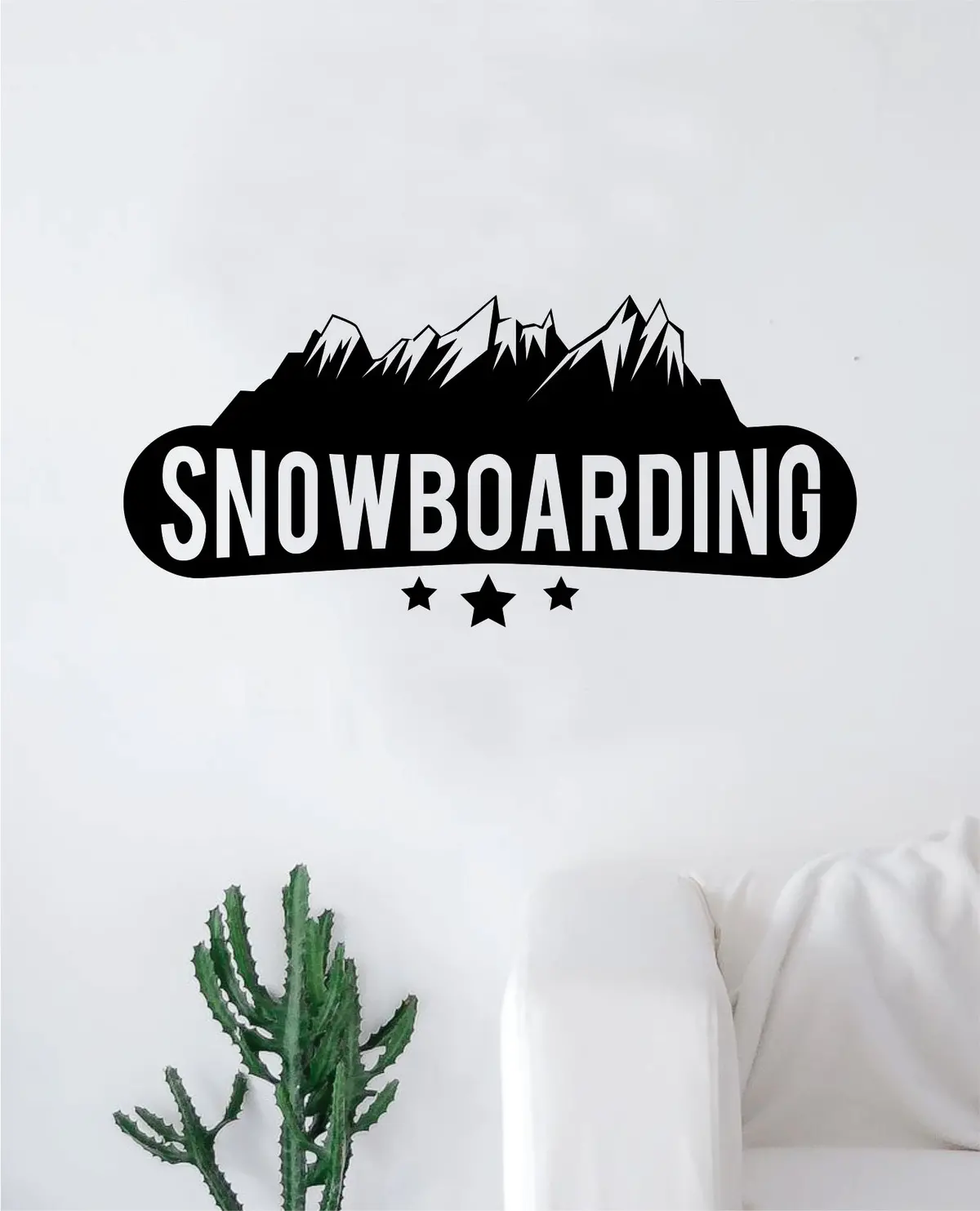 Snowboarding Wall Decal Sticker Bedroom Room Art Vinyl Home Decor Teen Sports Snow Board Travel Mountains Adventure 1