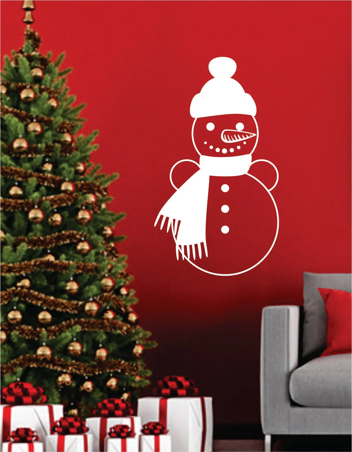 Snowman Quote Wall Decal Sticker Bedroom Living Room Art Vinyl Beautiful Inspirational Decor Christmas Xmas Tree Joy Santa Decoration Holidays 1