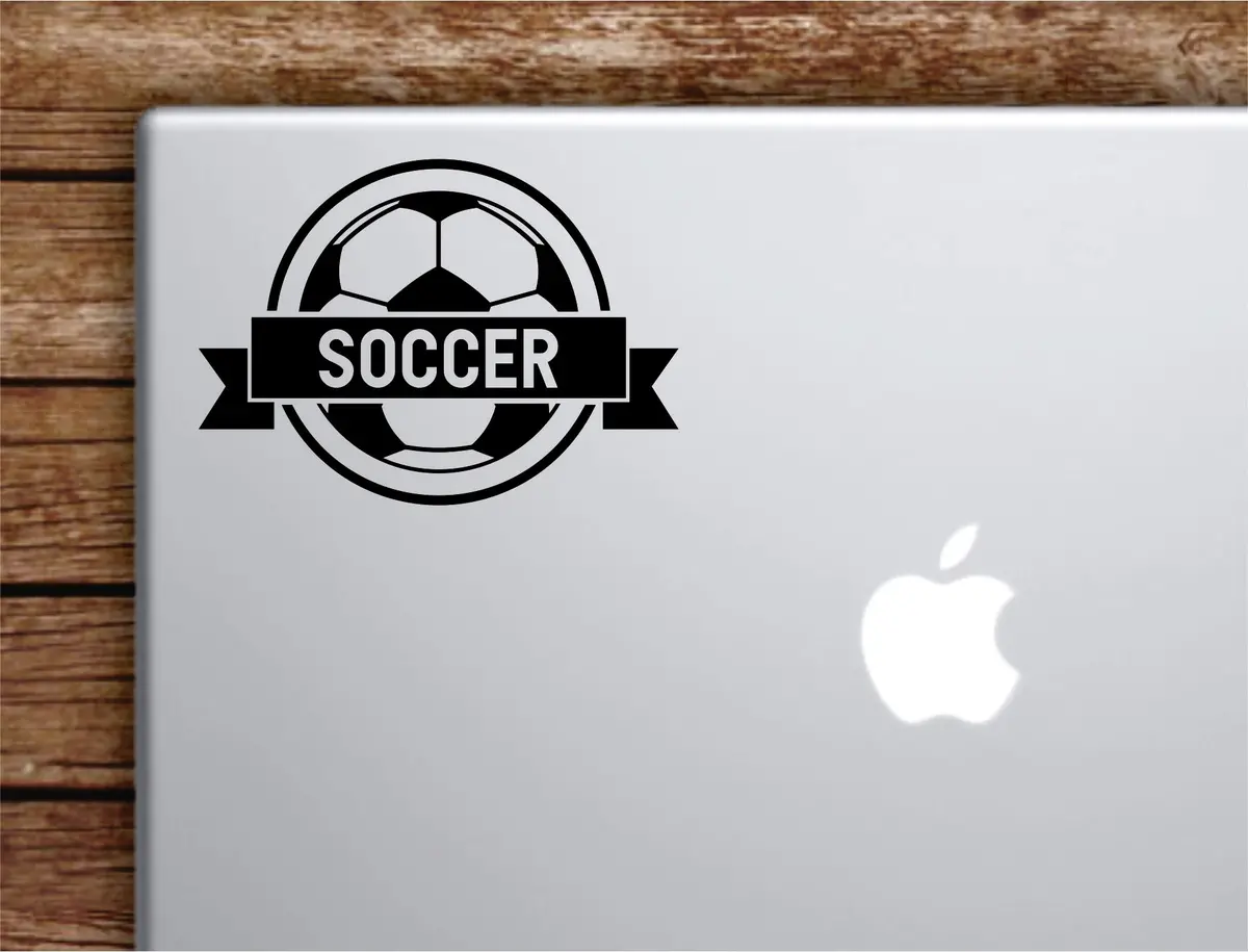 Soccer Laptop Wall Decal Sticker Vinyl Art Quote Macbook Decor Car Window Truck Kids Baby Teen Inspirational Girls Sports Fifa Football Futbol 1