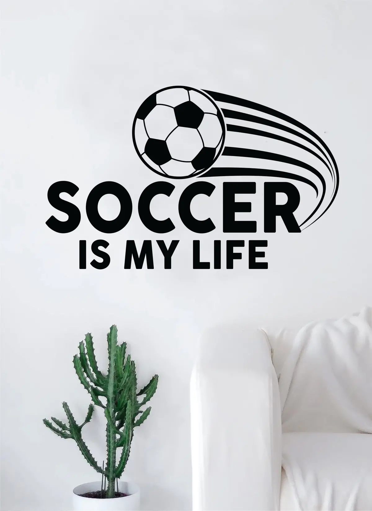 Soccer Is My Life V2 Quote Decal Sticker Wall Vinyl Art Decor Home Sports Futbol World Cup Ball 1